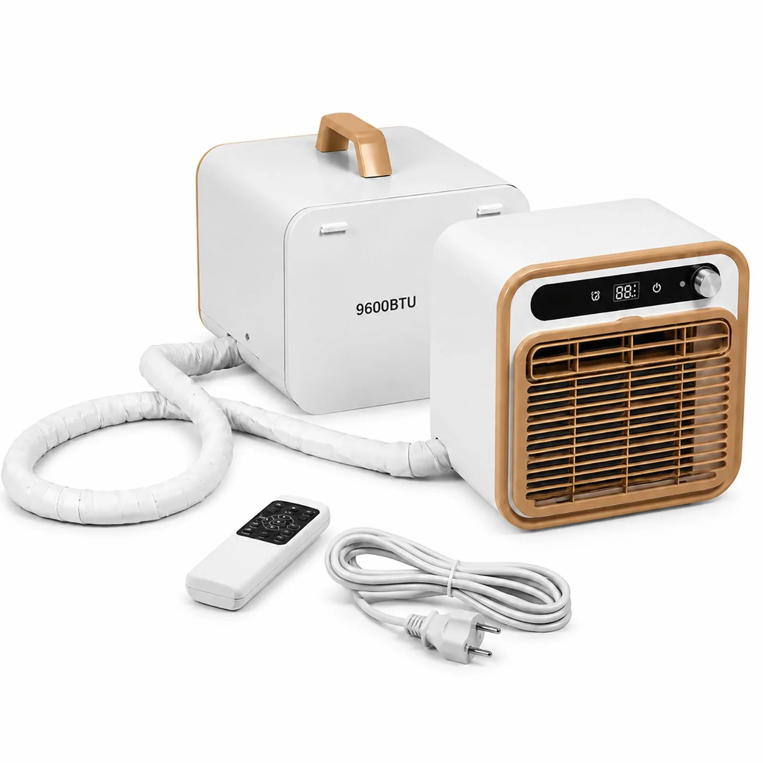 Przenośny klimatyzator 6800 BTU z jednostką zewnętrzną (konstrukcja typu split), moc chłodnicza 1500 W, łatwy w przenoszeniu – do namiotu, przyczepy kempingowej, kampera