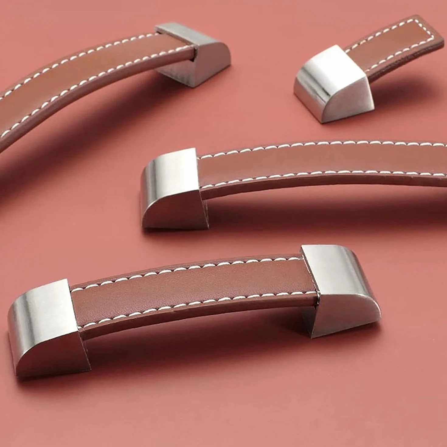 Skórzane uchwyty do szuflad, Drawers Pull Modern Cabinet Kitchen Handles Pulls Knobs for Door Cabinets Wardrobe
