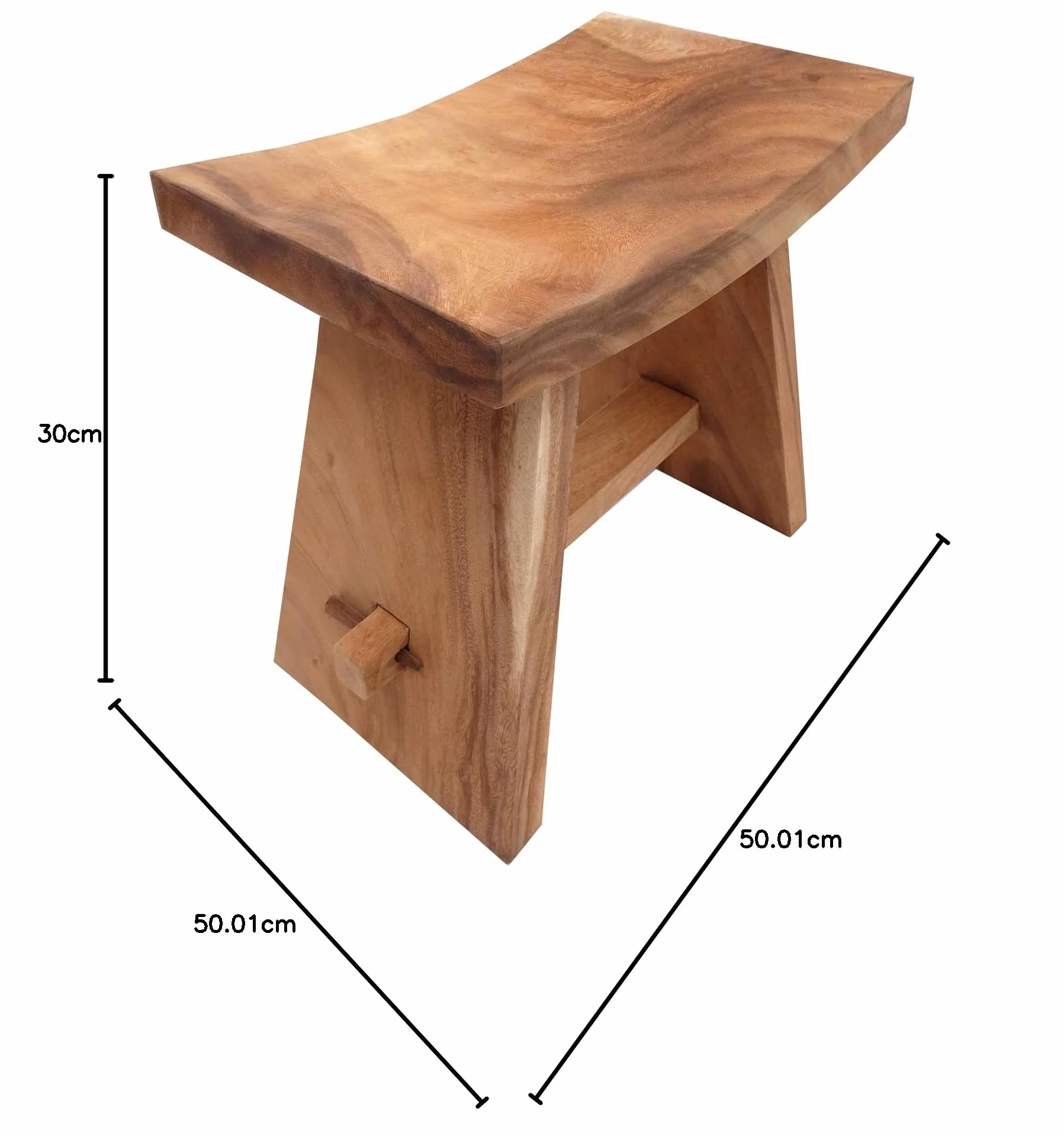 Design STOŁEK SIEDZENIOWY FINCA | Suarholz, Akacja, 50 cm | Drewniany taboret, stolik pomocniczy, stołek na rośliny