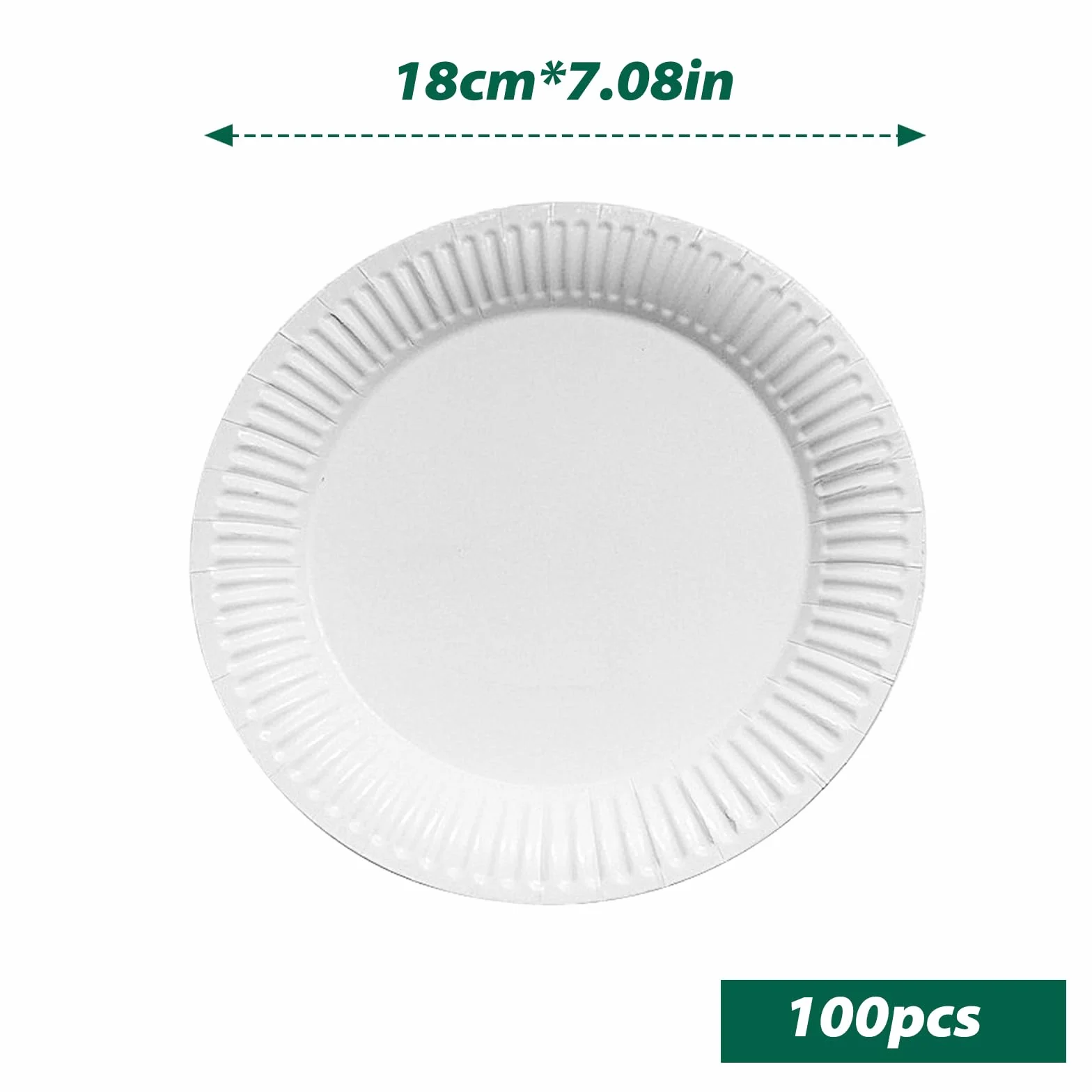 Talerze papierowe 100 sztuk, Talerze jednorazowe, biodegradowalne,odpowiednie na imprezy, grille, urodziny dzieci, wesela, pikniki i inne wydarzenia, Wytrzymałe 250 g/m² (Biały)