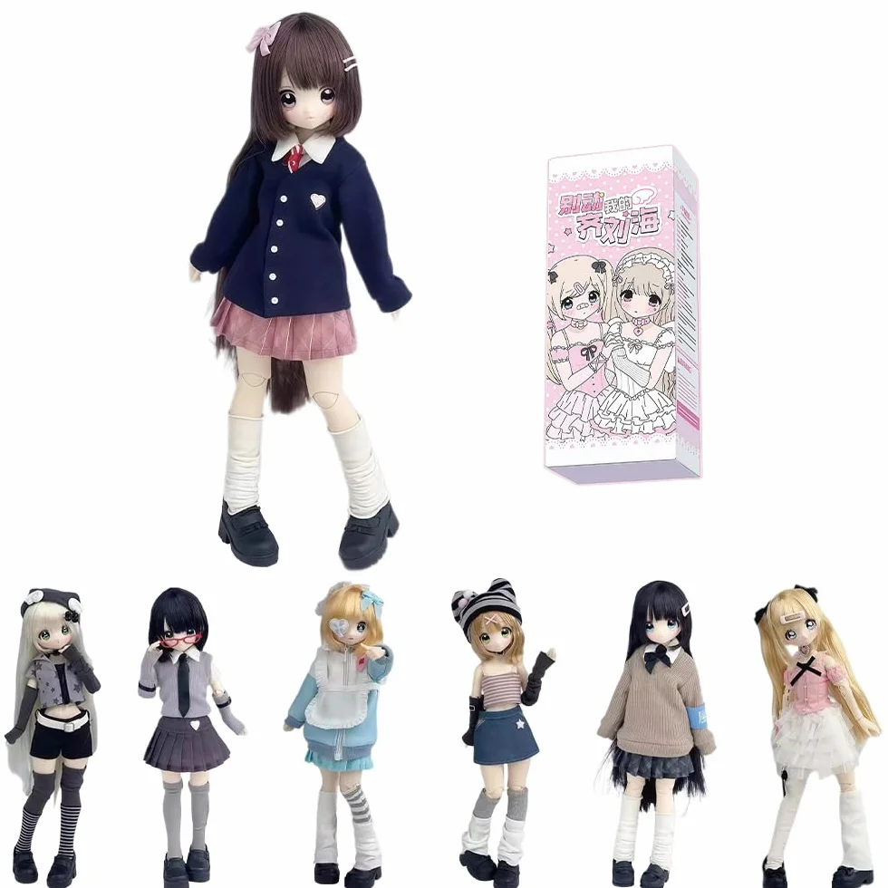 niannyyhouse BJD Blind Box Figurki, seria Denpa Girl, manekin z przegubem kulowym z ubraniem, figurka kolekcjonerska (1 szt.)