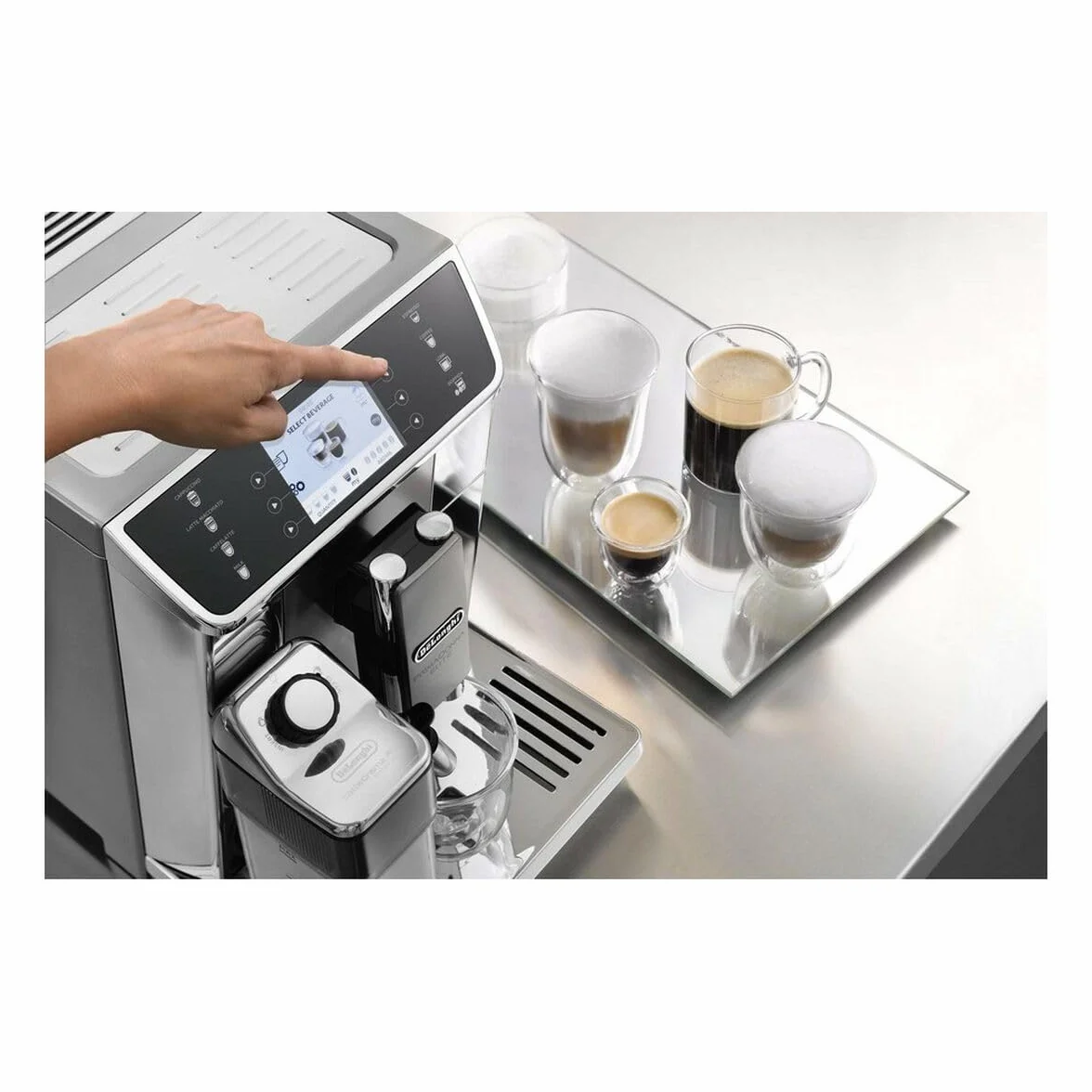 DeLonghi Primadonna Elite ECAM 650.55.MS w pełni automatyczny ekspres do kawy, 2 l, wolnostojący, zintegrowany młynek, 1450 W, czarny, stal nierdzewna