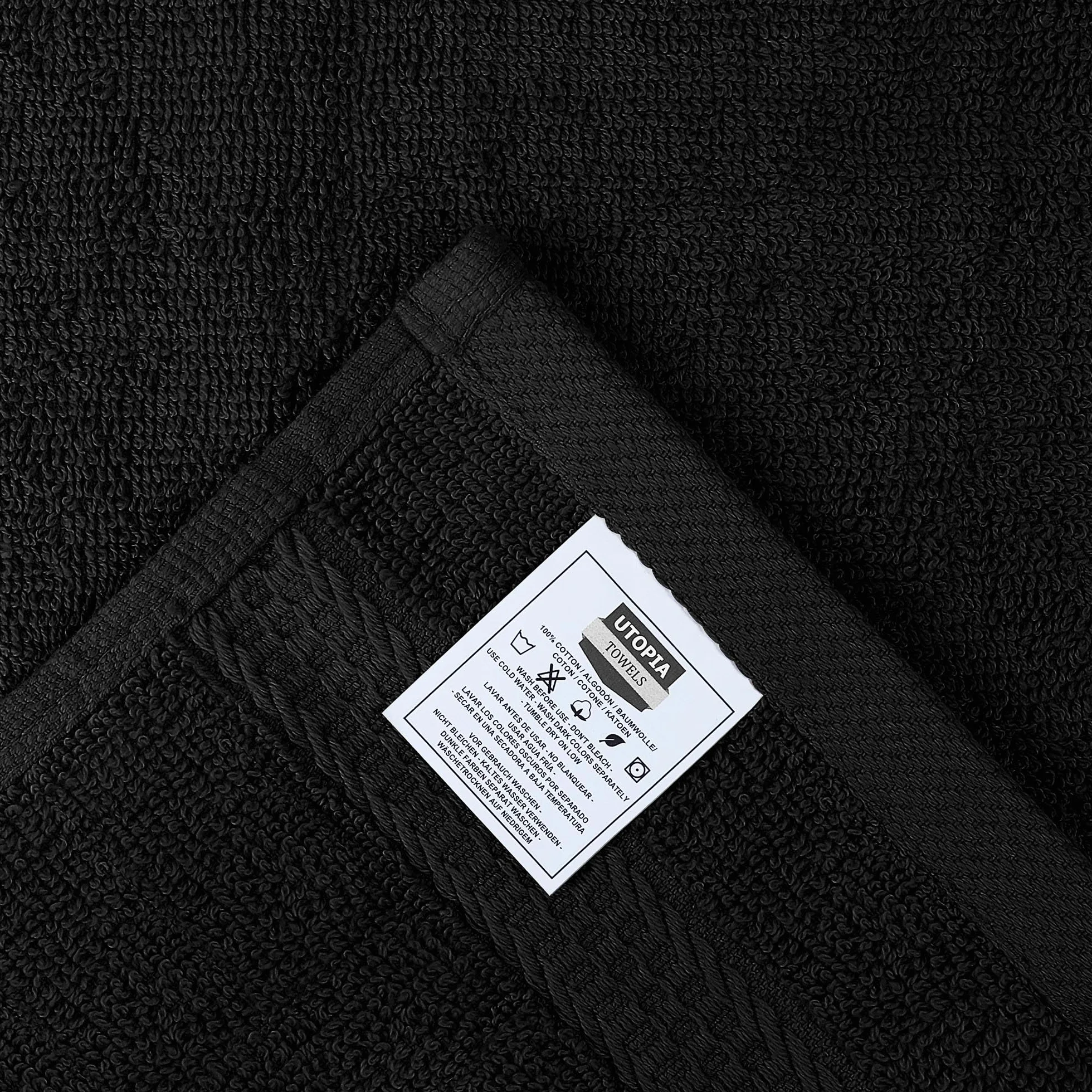 Utopia Towels Zestaw ręczników Premium 30x30 cm 100% bawełniane ściereczki do twarzy 12-pak czarny