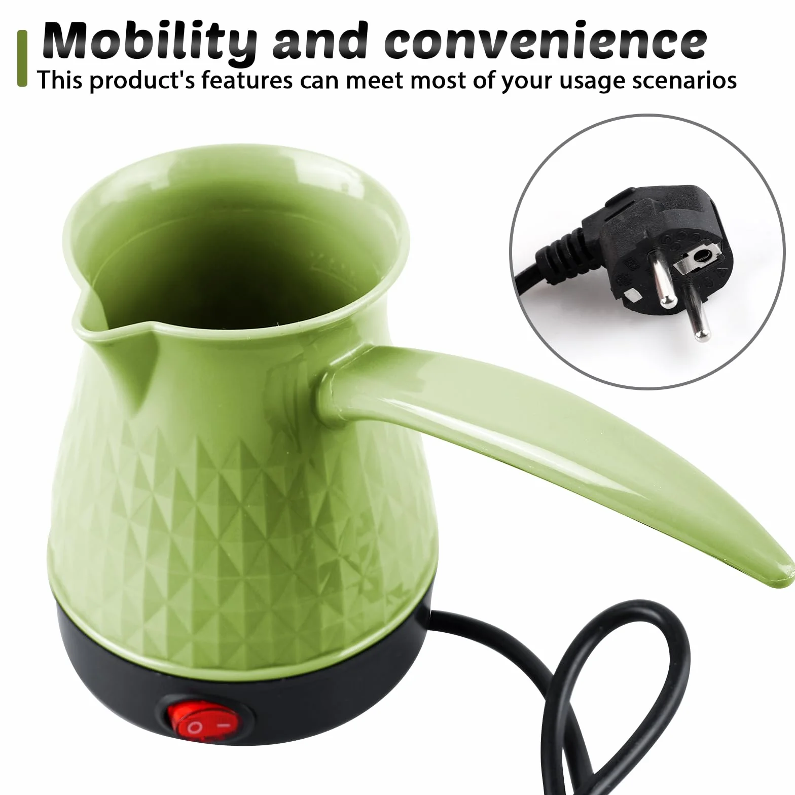 Elektryczny dzbanek do kawy, 500 ml, elektryczny turecki ekspres do kawy, 220 V, indukcyjny, turecki ekspres do kawy, do domu, biura, podróży (A)