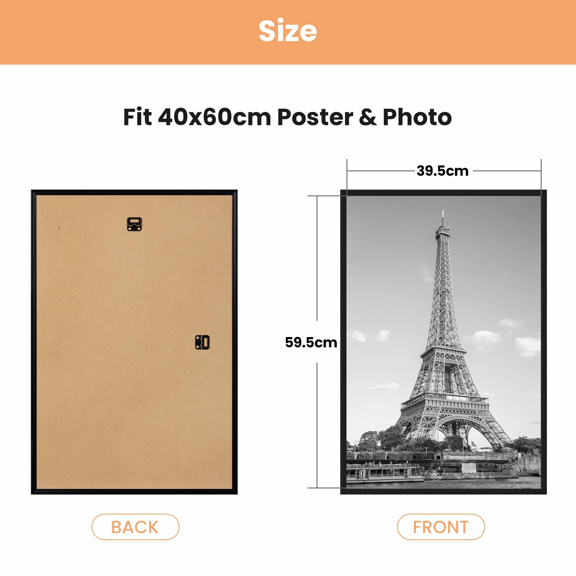 upsimples 3 Pack ramek na zdjęcia 40x60, 40x60 cm rama na zdjęcia czarna do fotogalerii, wkładka, montaż poziomy lub pionowy na ścianie