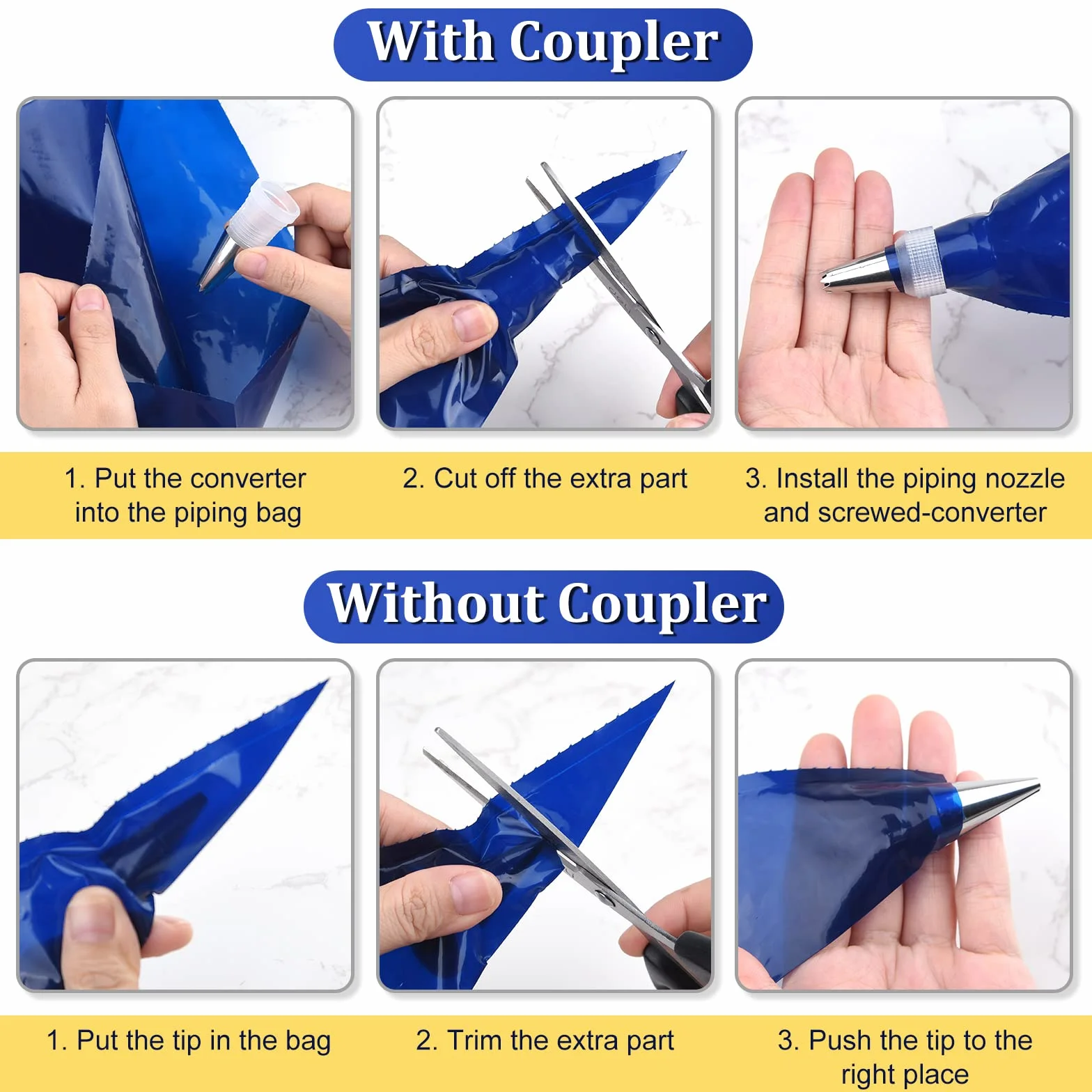 ELECLAND 30 szt. jednorazowych torebek 53 cm, bardzo duże, grube woreczki do wypieków, lukru do ciast, babeczek, deserów, dekoracji, 30 szt