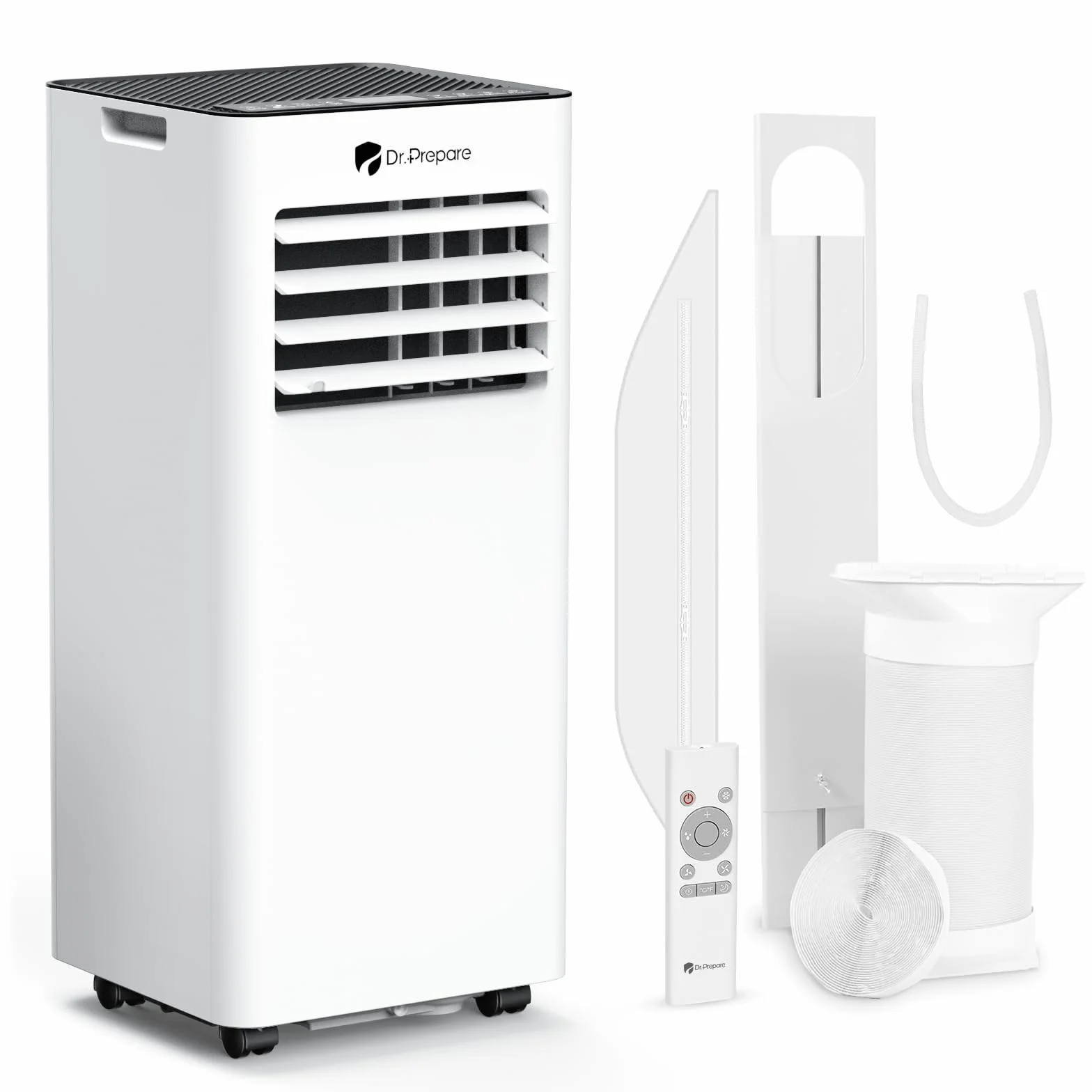DR.PREPARE 4 w 1 klimatyzator przenośny 7000 BTU z chłodzeniem przenośnym, osuszaczem powietrza, wentylatorem i trybem snu z pilotem, chłodzi do 20 m², timer 1-24 godz.