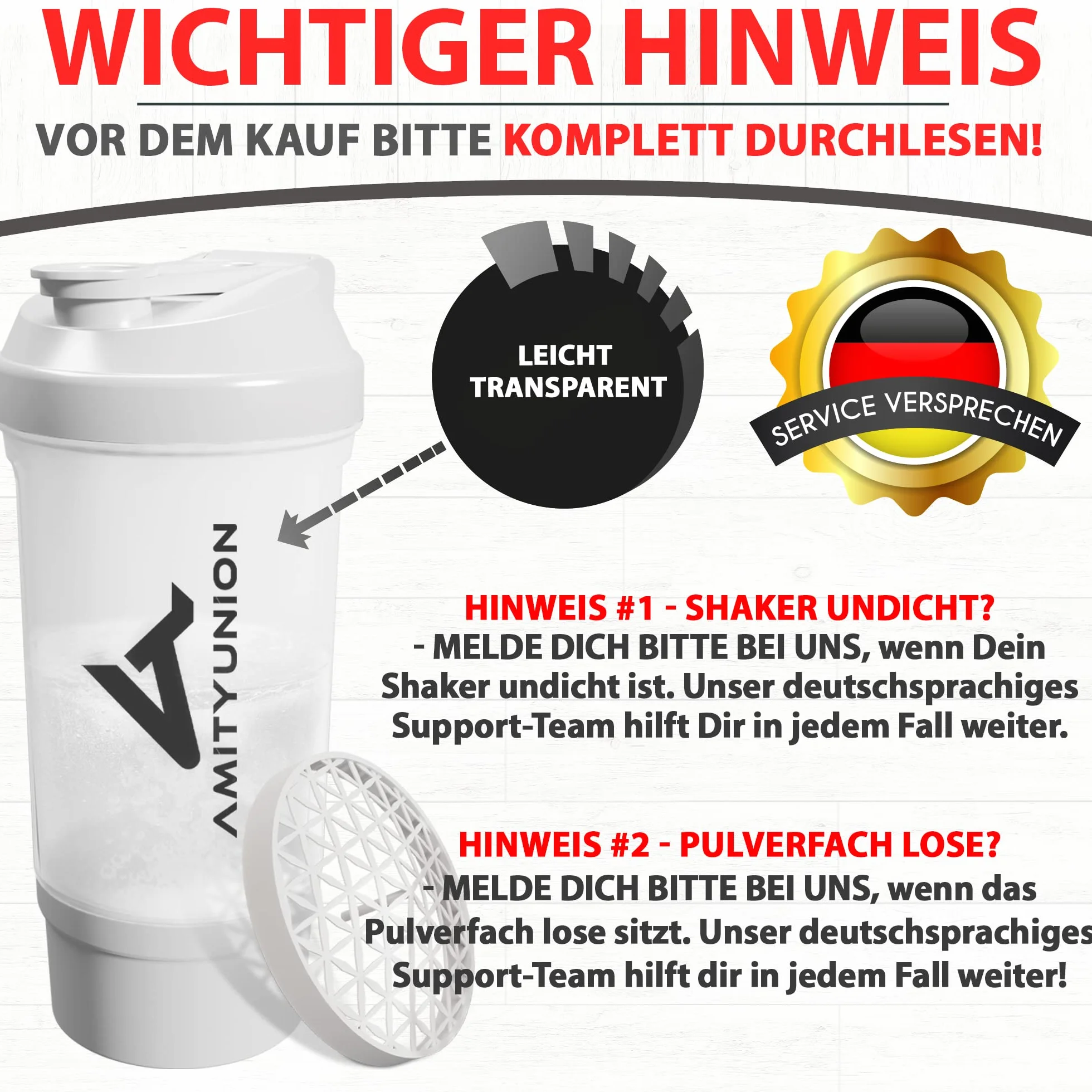 Shaker proteinowy FYRA 700 ml z pojemnikiem - shaker proteinowy bez BPA z sitkiem i skalą do shake'ów serwatkowych i BCCA, siłownia kubek fitness izolat dieta sport, (Biały)