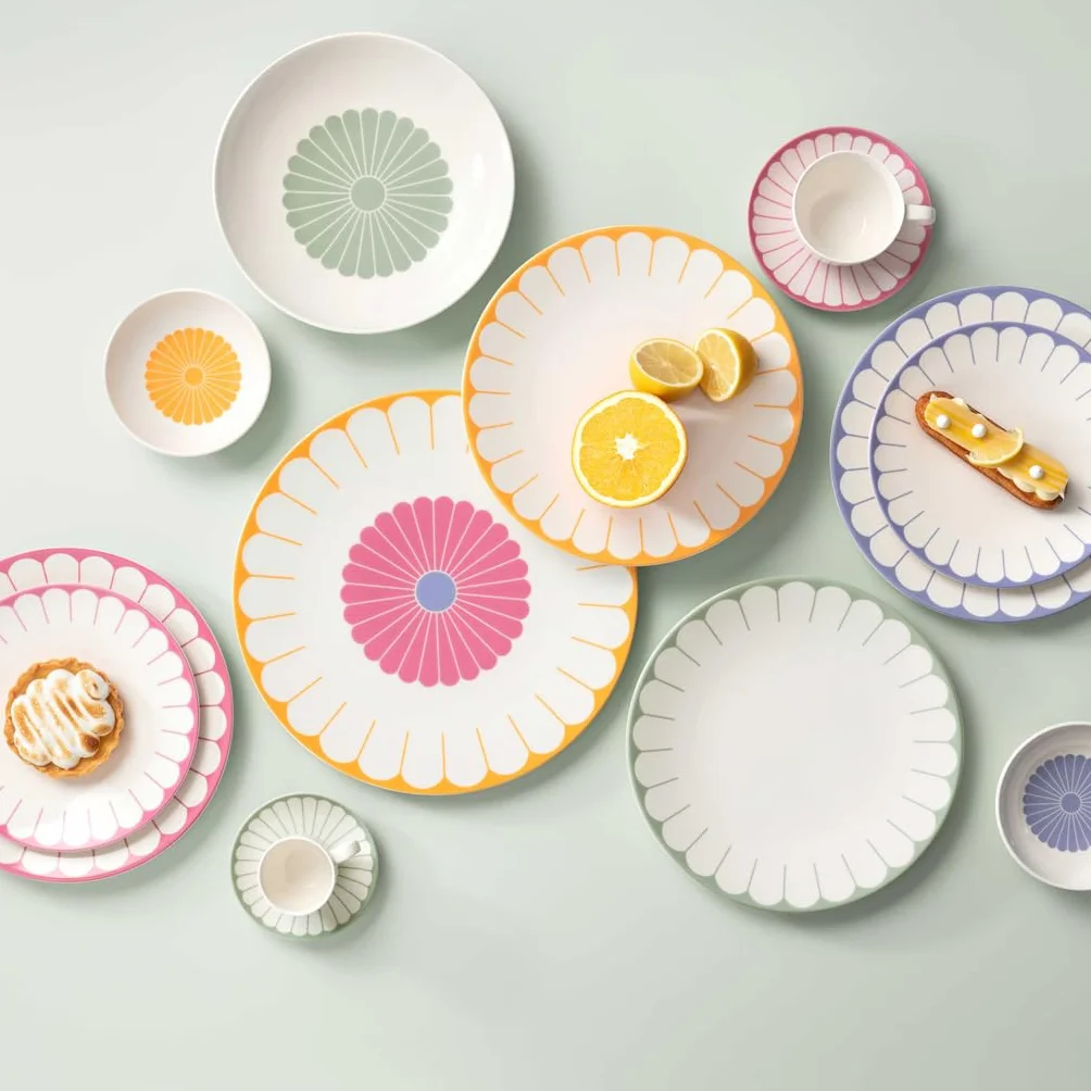 Villeroy & Boch - Fleur couleur talerz do serwowania duży wielokolorowy, można myć w zmywarce i używać w kuchence mikrofalowej, półmisek, taca, kwiatowy wzór, talerz na przekąski, porcelana Premium