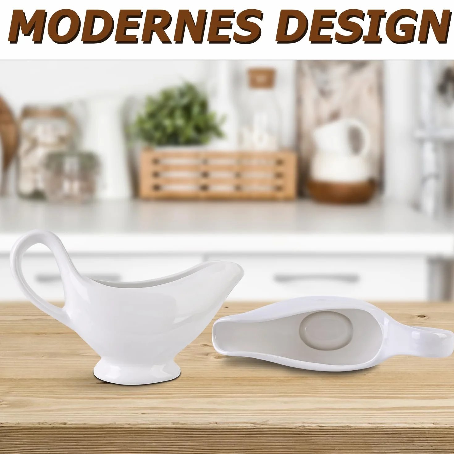 Nizirioo 310ML sosjerka z porcelany: sosówka z uchwytem, premium porcelanowa sosjerka biała, pojemnik na sosy, dressingi do sałatki, kremy, bulion mleczny, elegancki design, duży uchwyt