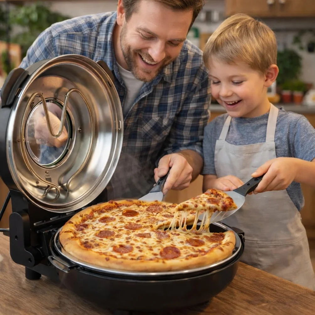 PIEC DO PIZZY MINI PIEKARNIK RIWALL RP-01 kamień 420°C 1200W 2 x ŁOPATKA