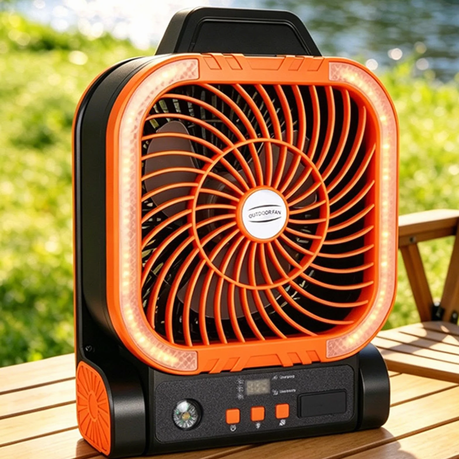 Wentylator Słoneczny Z Timerem Składany Cichy Chłodzący | Wentylator Zewnętrzny Solarny Zasilany Bateryjnie Dla Mężczyzn Kobiet Podróży Wędkowania Plaży Rejsu Pikniku Wakacji Wyjazdu