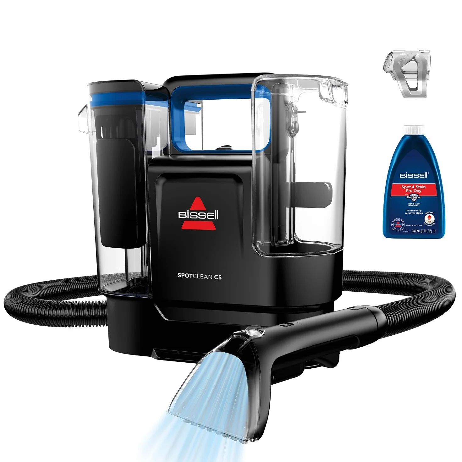 BISSELL SpotClean C5, Odkurzacz Piorący do Tapicerki, Odkurzacz do Dywanów z Systemem Triple Action, Lekka Odkurzacz do Prania Dywanów, Tapicerki, Samochodów, Kanapy i Innych, Mocny Silnik 400W, 3861N