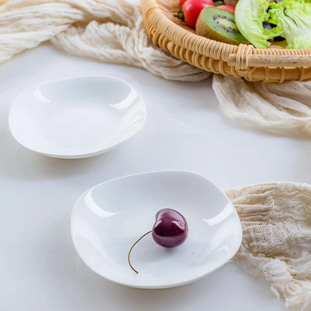Naczynie do sosów domowa porcelanowa miska przyprawa zanurzenie sałatka owocowa przyprawy przekąski płatki zbożowe zupa deser 2 rodzaje białych misek do maczania (biały-B)