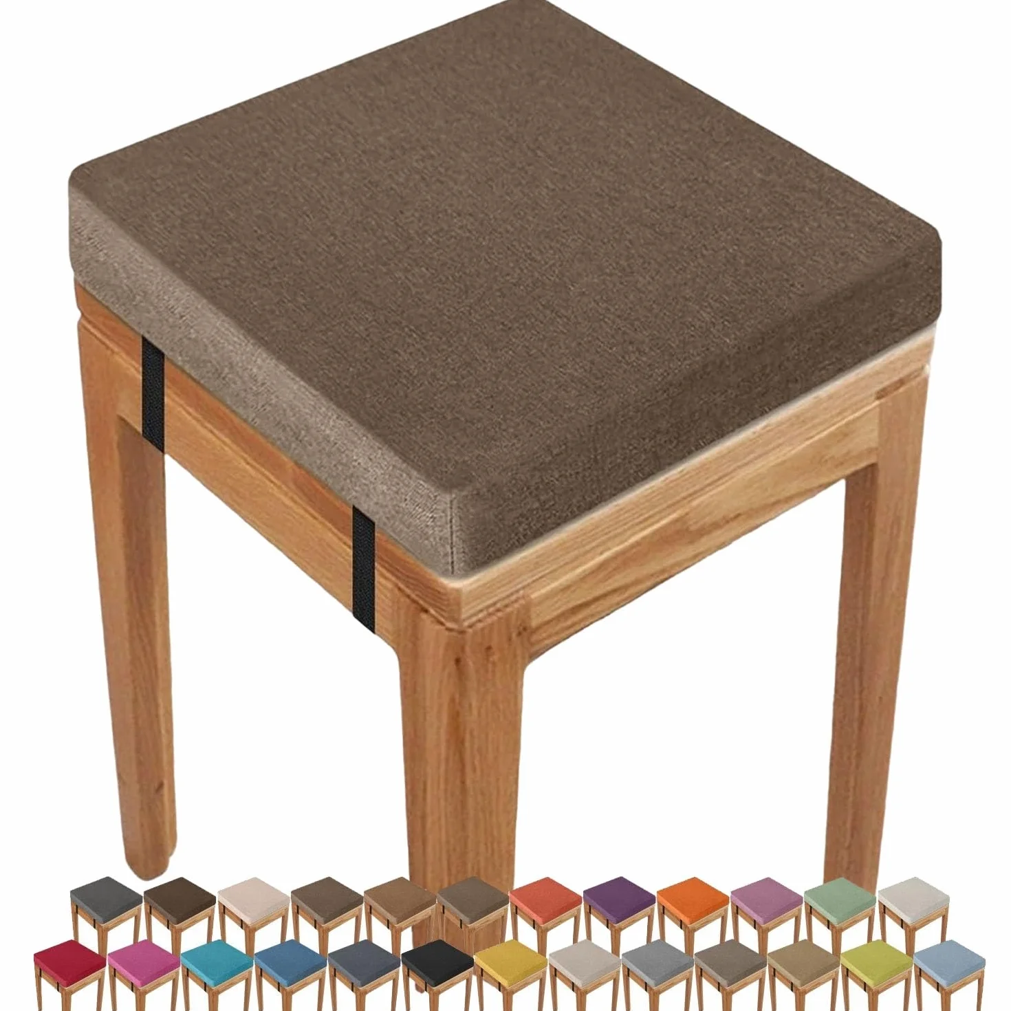 Poduszka na siedzisko z pianki memory foam o grubości 3/5/8 cm, antypoślizgowe podkładki na siedziska, krzesła do jadalni z możliwością zdejmowania, krzesła barowe(Dark coffee,30X30x5CM)