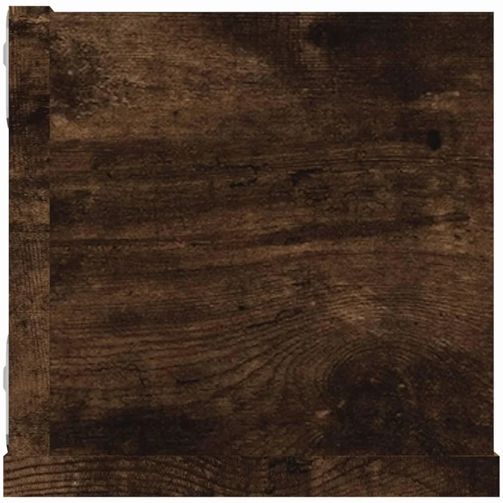 Regał ścienny na płyty CD, dąb wędzony, 100 x 18 x 18 cm, materiał drewnopochodny, przechowywanie płyt CD, DVD, kolekcji muzyki, stylowy, praktyczny, trwały, odporny na wilgoć, łatwy do