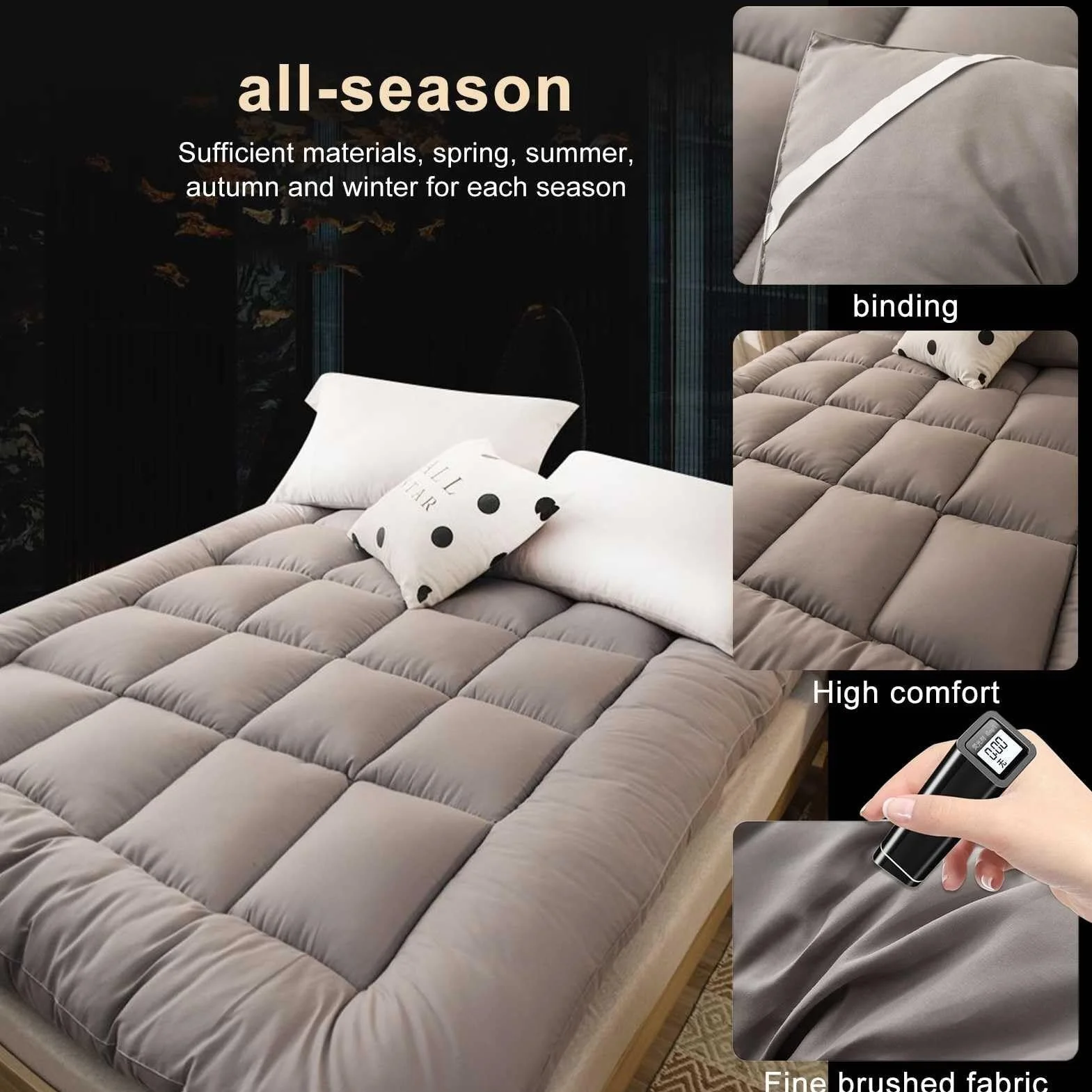 Skin Friendly 3" Extra Thick Japanese Futon Mattress, Foldable Tatami Pad Mattress for Adults Guest Mattress (Color : Green, Size : Queen)
