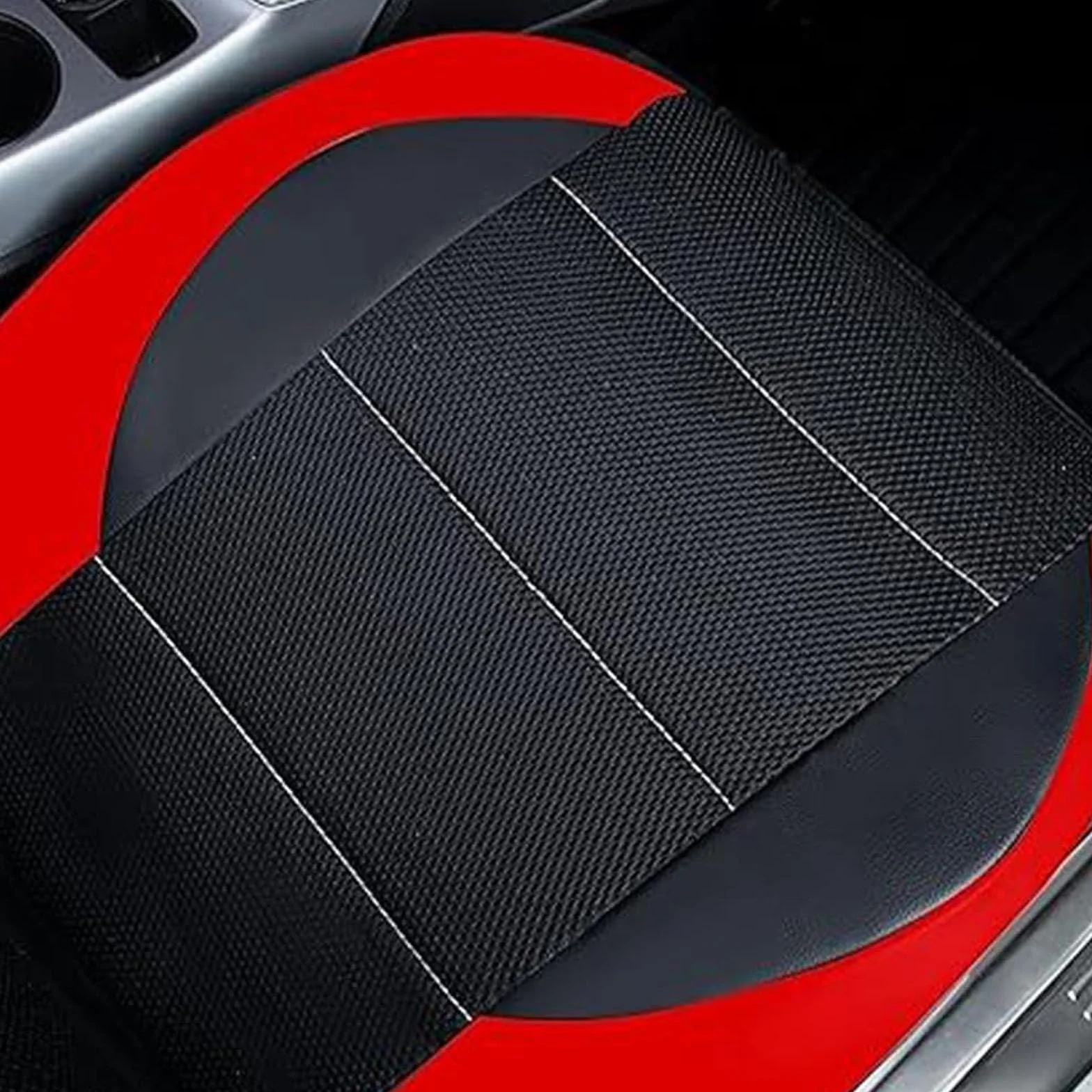 Pokrowiec na fotel samochodowy do Hyundai Bayon/Bayon Hybrid Crossover SUV 2021-2026, przednie tylne siedzenie pokrowiec oddychający wnętrze akcesorium, C/czarna czerwona