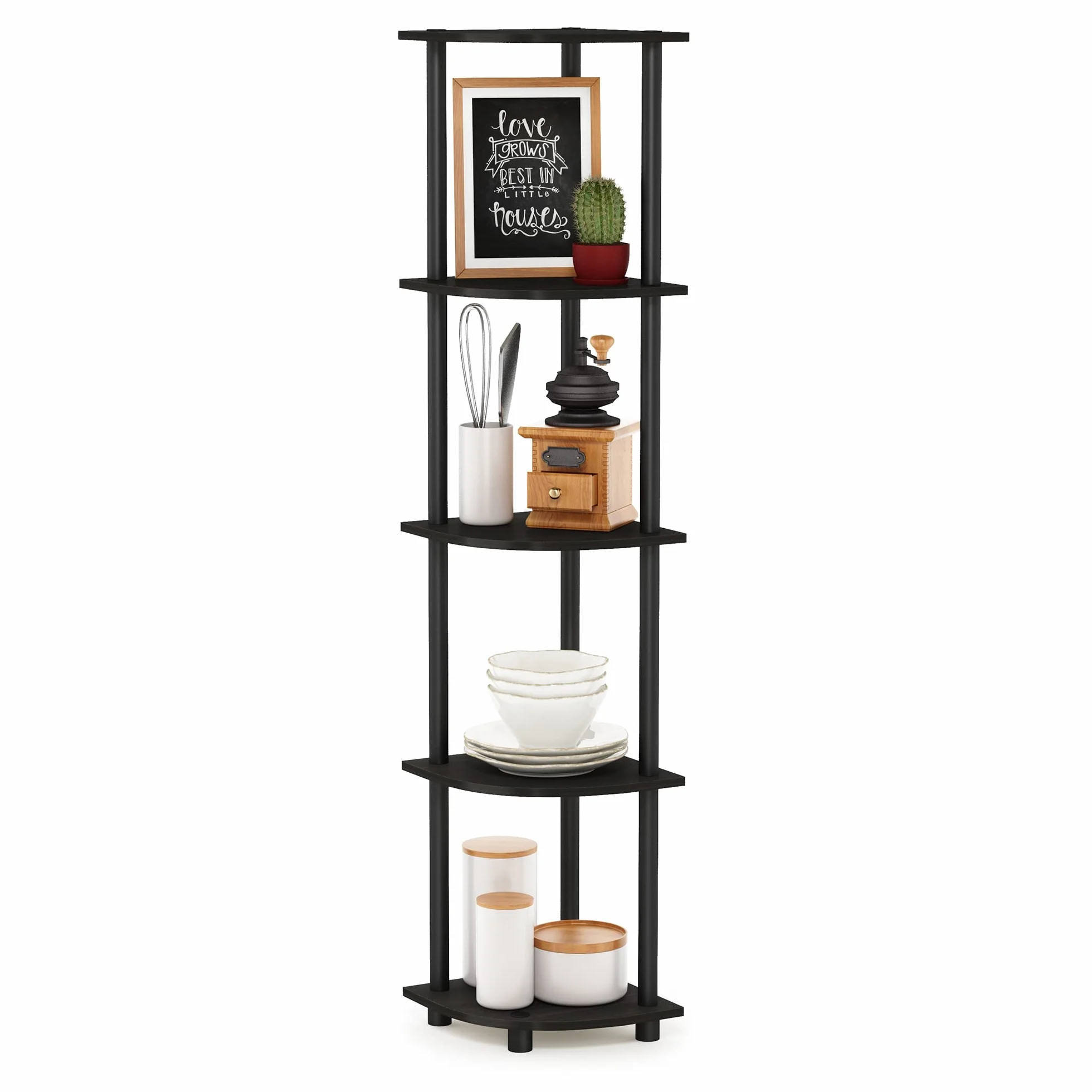 Furinno Półki bez narzędzi, drewno, espresso/czarny, jeden rozmiar