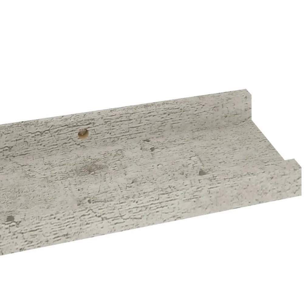 Regały ścienne 4 szt. szary betonowy 60 x 9 x 3 cm, wytrzymałe półki z płyty MDF na książki, rośliny, artykuły dekoracyjne, uniwersalny montaż ścienny do salonu, sypialni