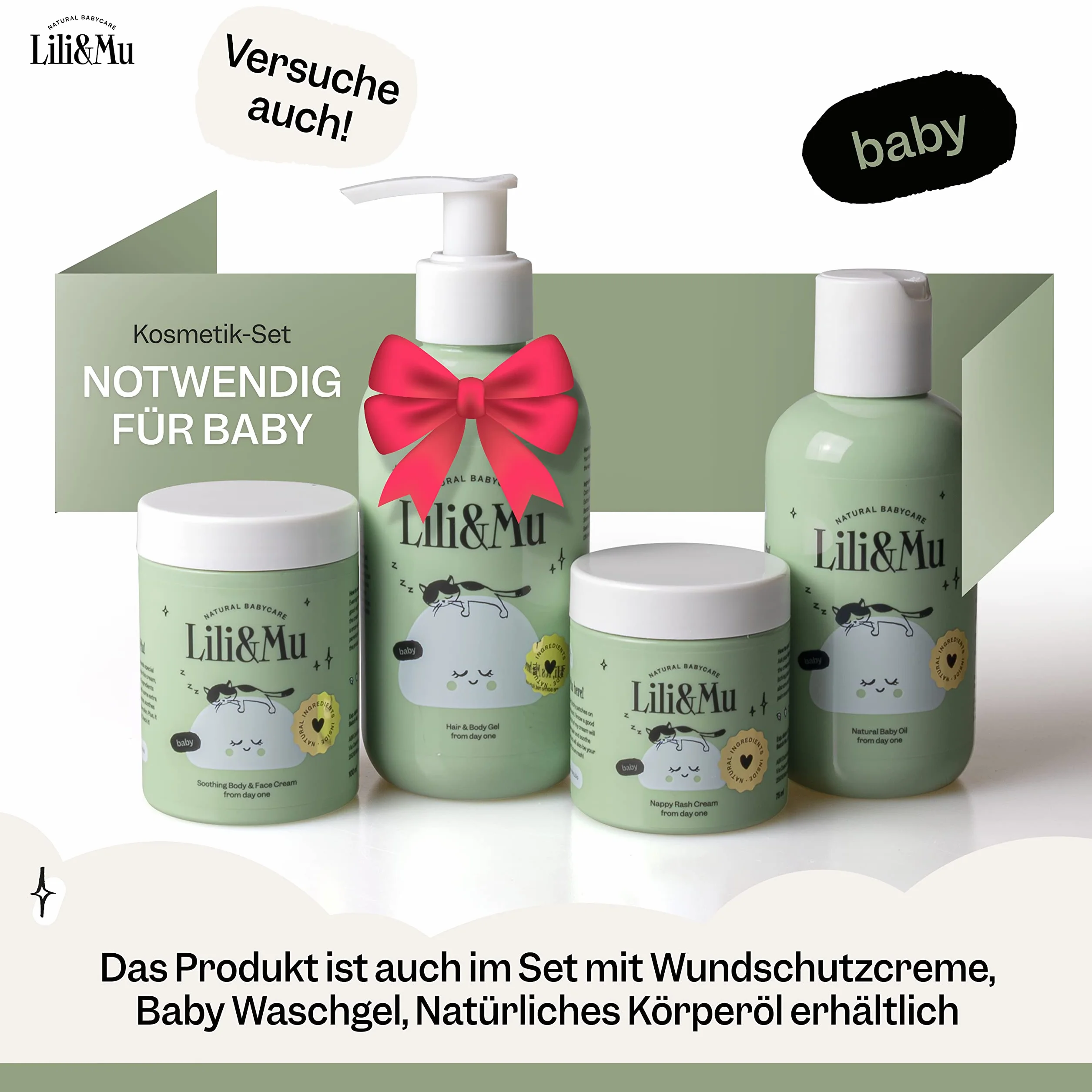 Lili&Mu Baby Krem nawilżający do twarzy i ciała 100 ml | Krem do twarzy z masłem shea i ekstraktem z kwiatów nagietka