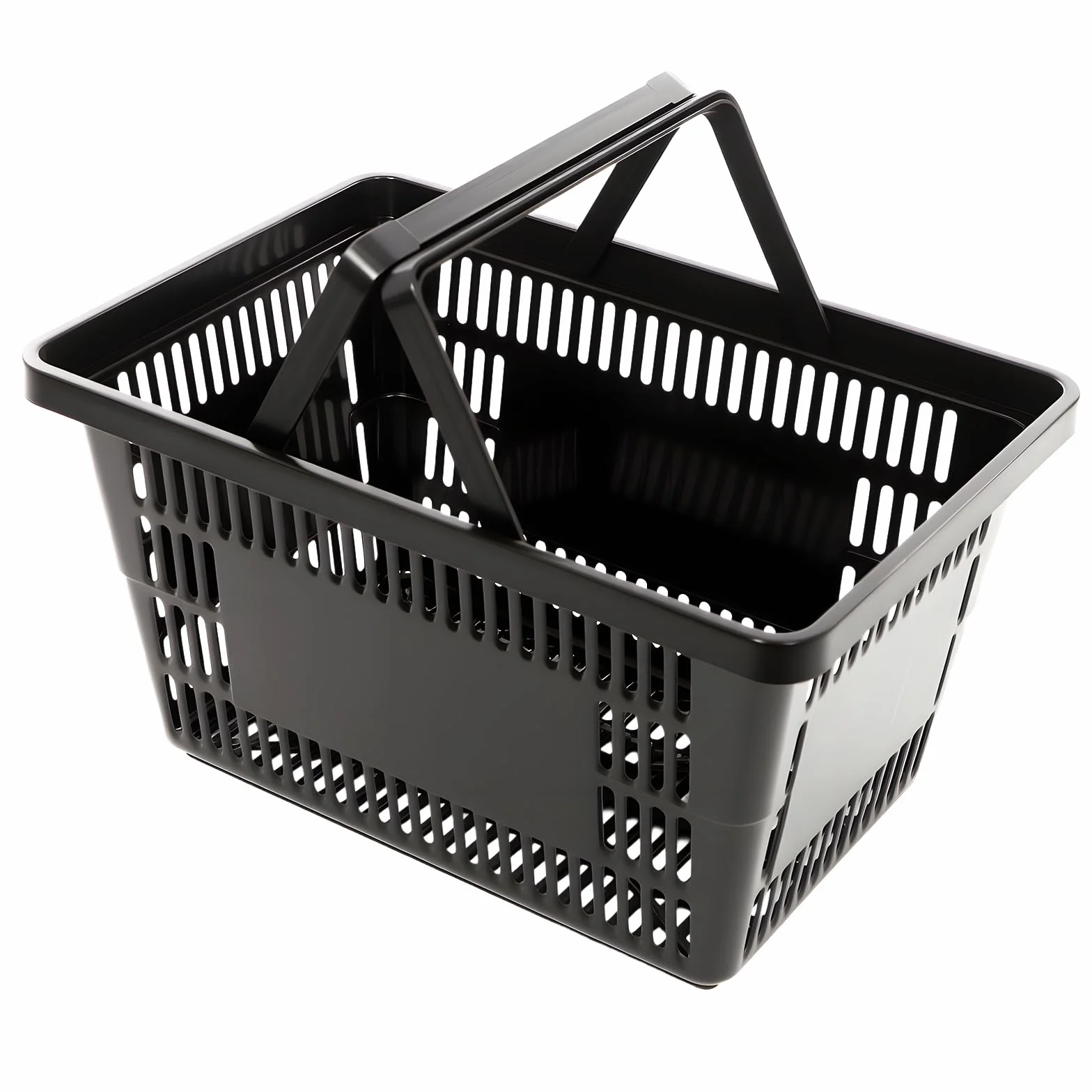 Zestaw 12 koszy na zakupy, z tworzywa sztucznego, z uchwytami, 28 l, duże kosze supermarketów z tworzywa sztucznego, koszyki na zakupy, do supermarketu, gospodarstwa domowego