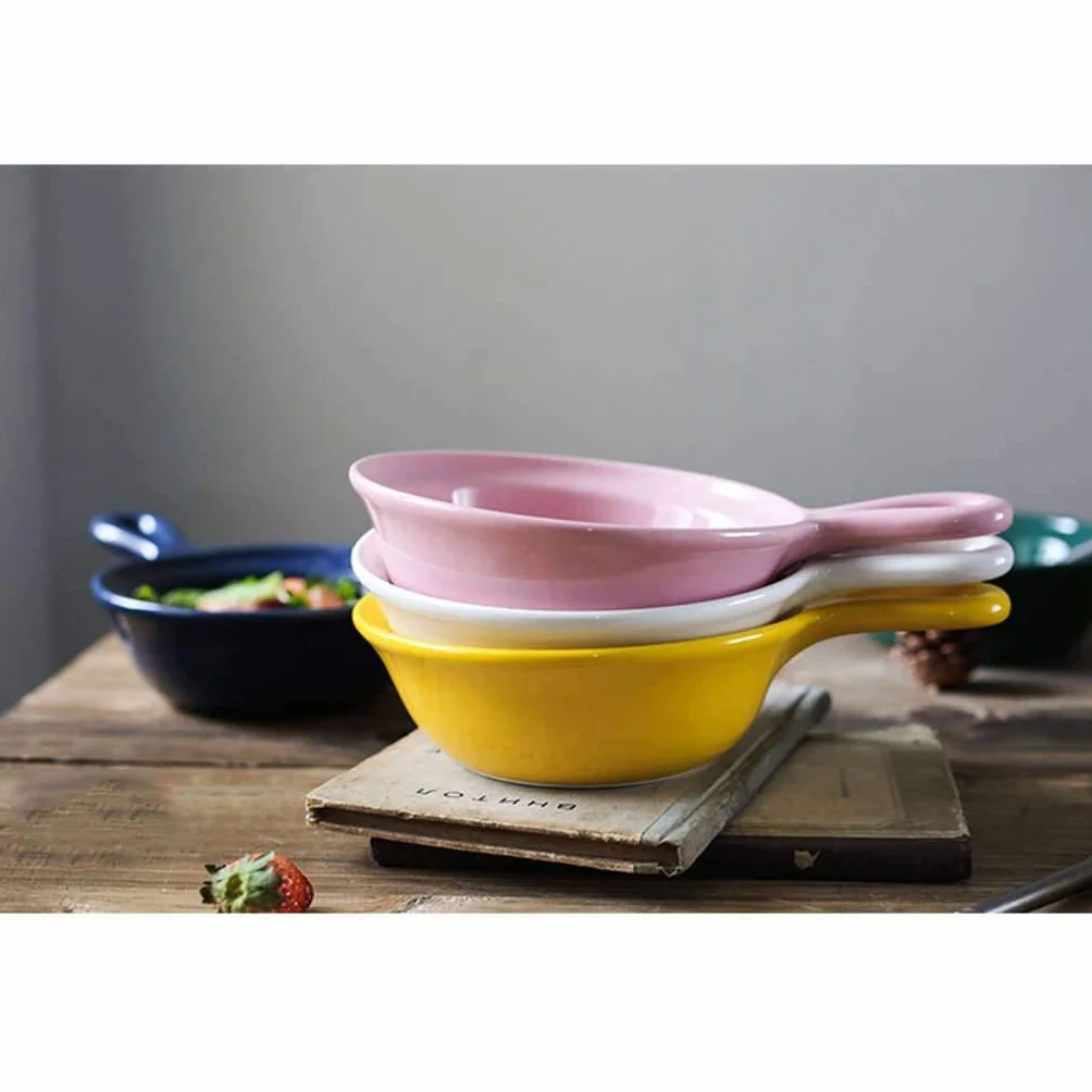 Miska do zupy z uchwytem w japońskim stylu, miski do zupy w Chinach porcelanowe ceramiczne naczynie do przypraw zanurzania sosu forma do pieczenia gotowania jajek na parze piekarnik nadaje się do kuchenki mikrofalowej - 5 sztuk - S