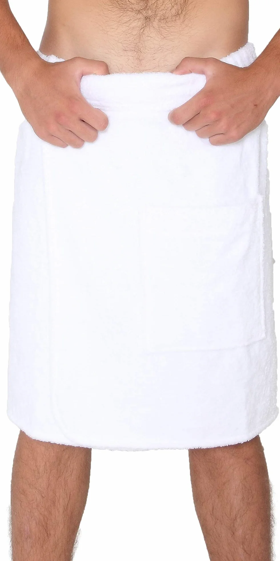 Męski Kilt do Sauny z Rzepem i Gumką – 100% Organiczna Bawełna Frotte, Certyfikat GOTS – Ręcznik do Sauny, Spa i Wellness – Miękki, Chłonny, Regulowany