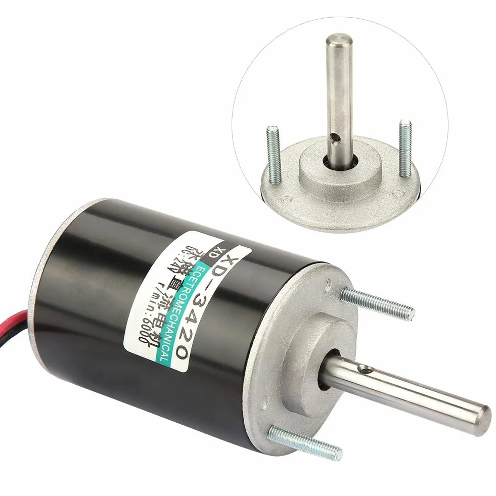 Silnik elektryczny, 30 W, 12 V/24 V DC, z magnesem stałym, CW/CCW, odwracalna wysoka prędkość, niski poziom hałasu dla majsterkowiczów XD-3420 (24 V 7500 obr./min)