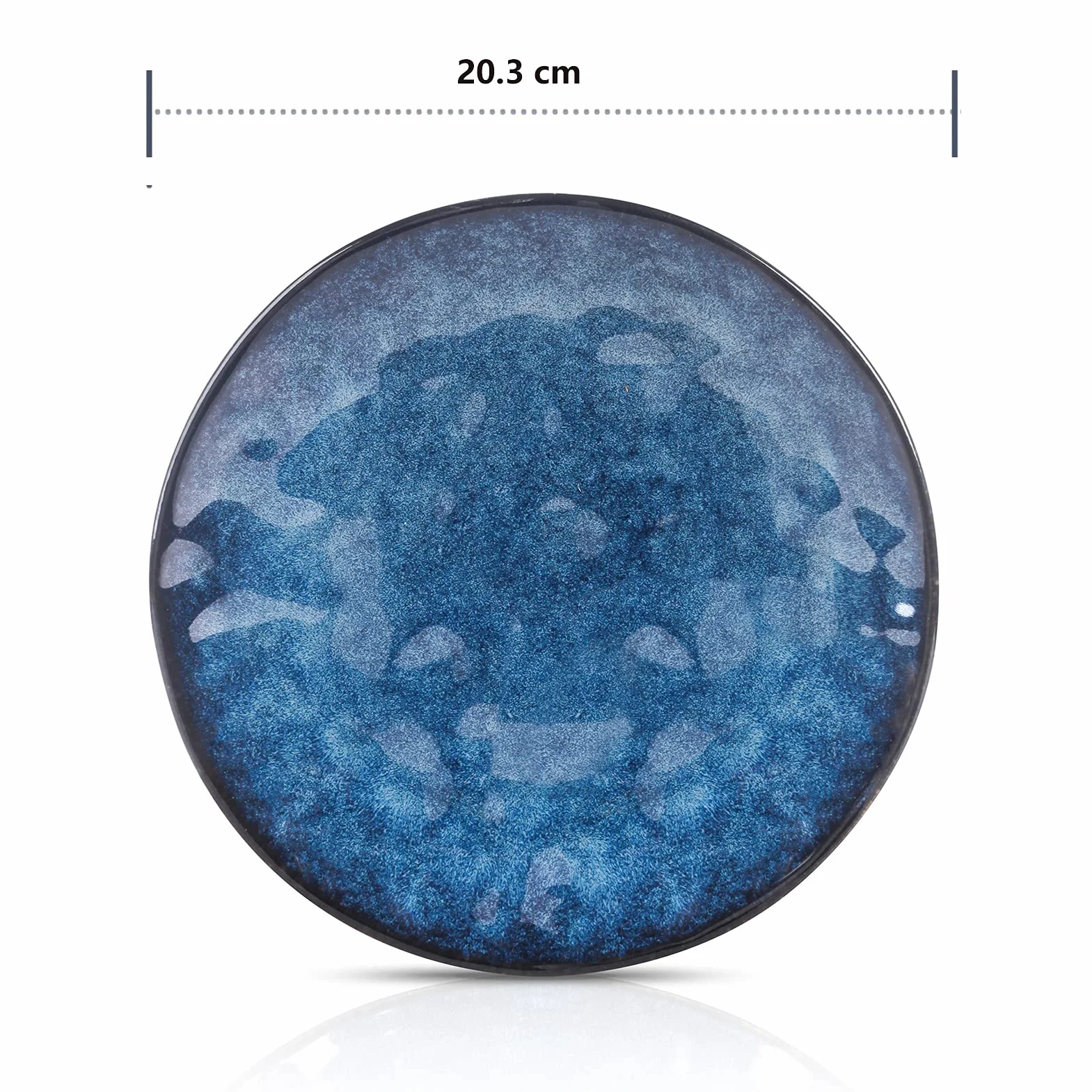 vicrays Porcelian Okrągły talerz deserowy, 20 cm, kuchenka mikrofalowa, piekarnik, nadaje się do zmywarki, odporny na zarysowania, porcelanowy karbowany, nadaje się do sałatki, owoców, przekąsek, domu