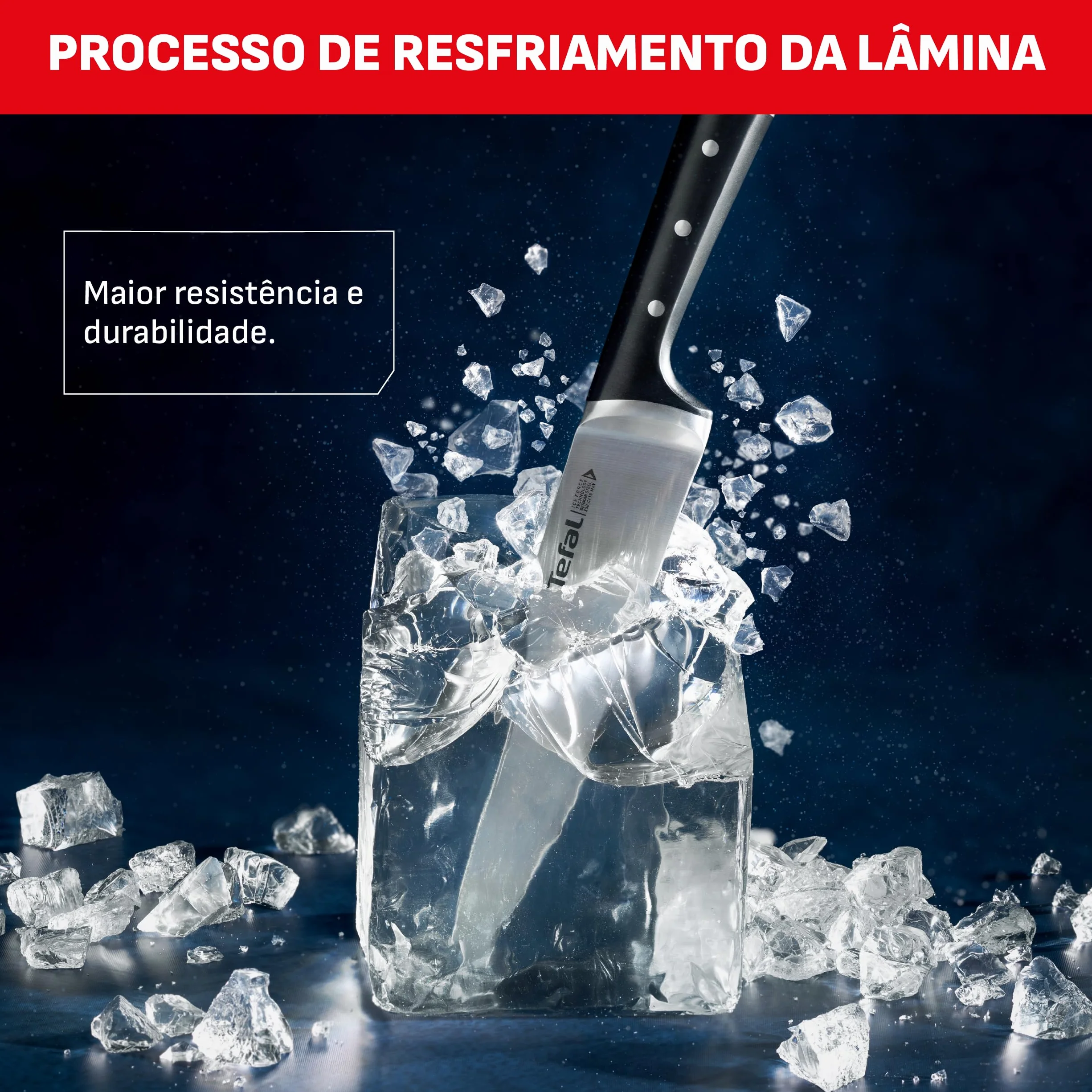 Tefal Ice Force Zestaw Noży, Stal Stopowa, Czarny/Srebrny, 4 Sztuki