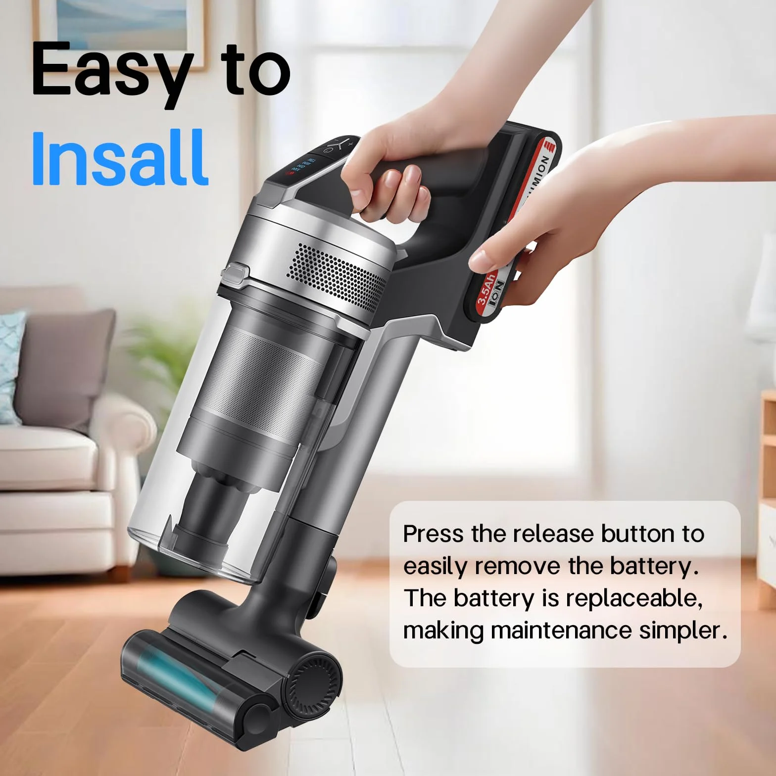 K KYUER 3500mAh VCA-SBT90/XAA Rechargeable Battery for Jet 75/75+/75 Pet/Jet 90/90+ Cordless Stick Vacuum Cleaner