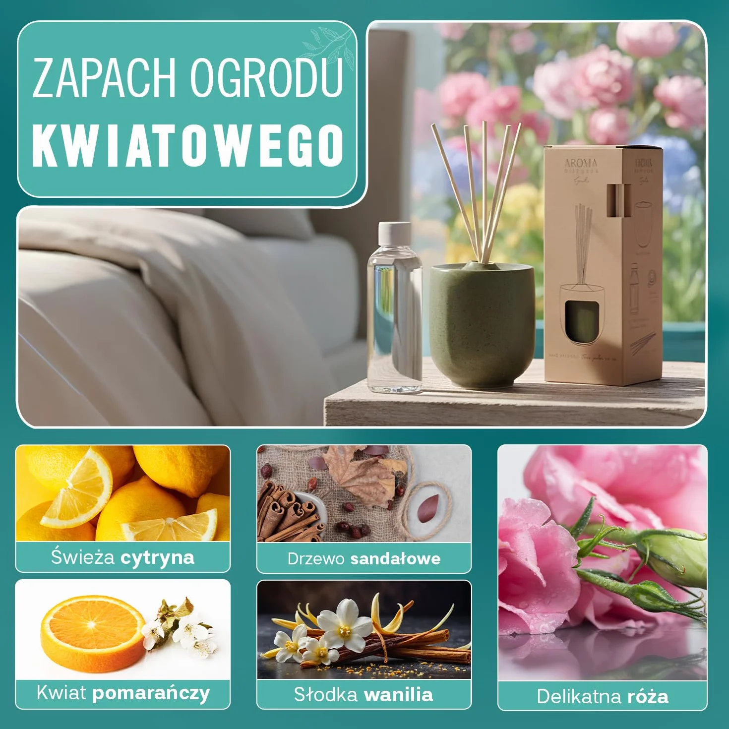 Ceramiczny dyfuzor zapachowy do pomieszczeń o pojemności 100 ml z 5 patyczkami – Dyfuzor zapachowy do domu – Dyfuzor aromaterapeutyczny, dyfuzor olejków eterycznych i aromatów do łazienki i salonu