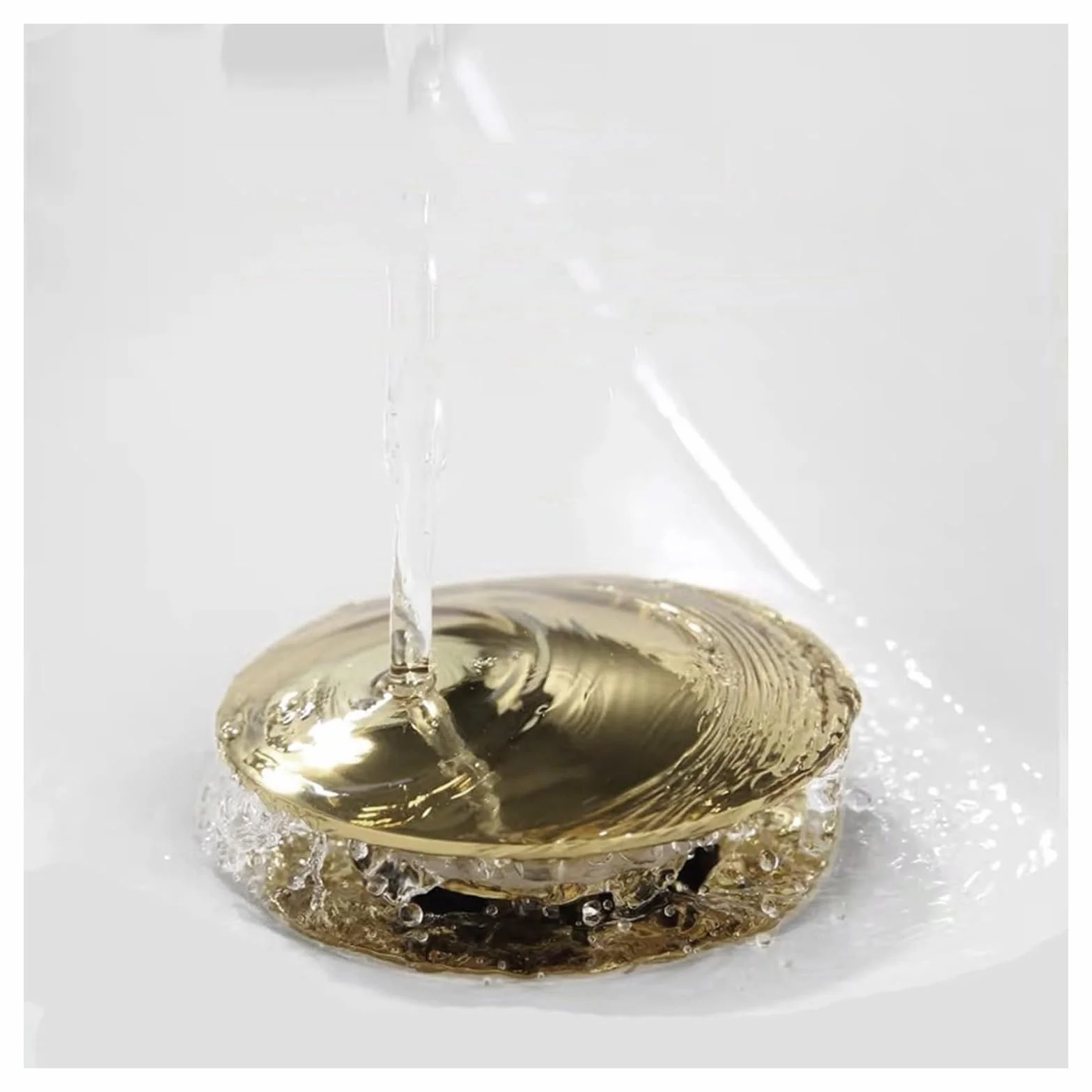 Korek do zlewu z funkcją pop-up, który naprawia zlew 1/4, korek do zlewu z funkcją pop-up i przelewem, korek do zlewu z funkcją pop-up(Gold)