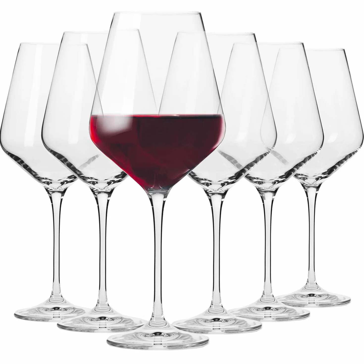 KROSNO Kieliszki do wina czerwonego | Zestaw 6 sztuk | 490 ML | Kolekcja Avant-Garde | Kryształ bezołowiowy | Do domu, restauracji & przyjęć | Można myć w zmywarce