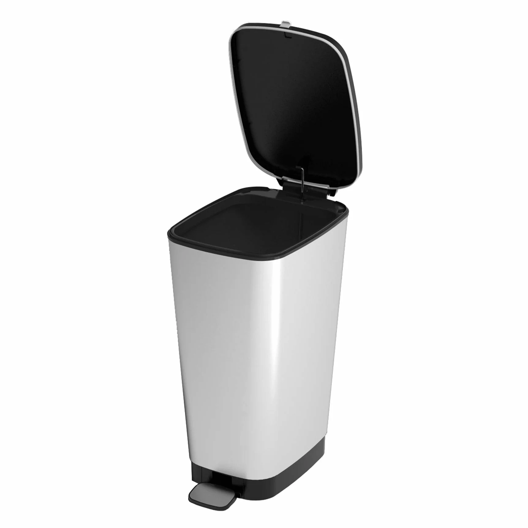 CURVER KIS Chic Bin Style kosz na pedały 45 l srebrny metaliczny 29 x 44,5 x 60,5 cm
