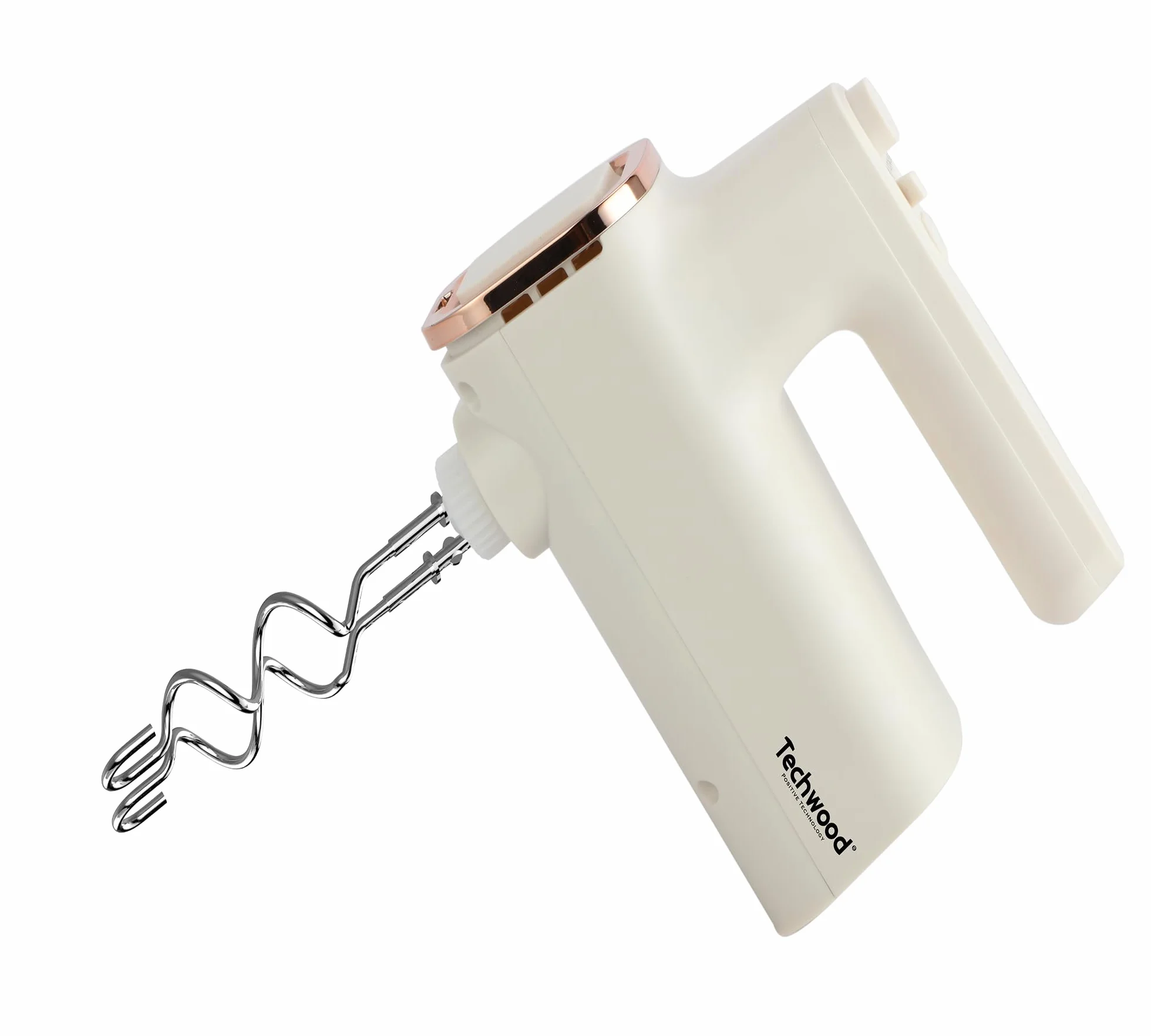 Techwood TMB-340 Mikser Kuchenny z 2 Misami 3,5L, 500W, Trzepaczka i Haki, Pokrywa z Okienkiem
