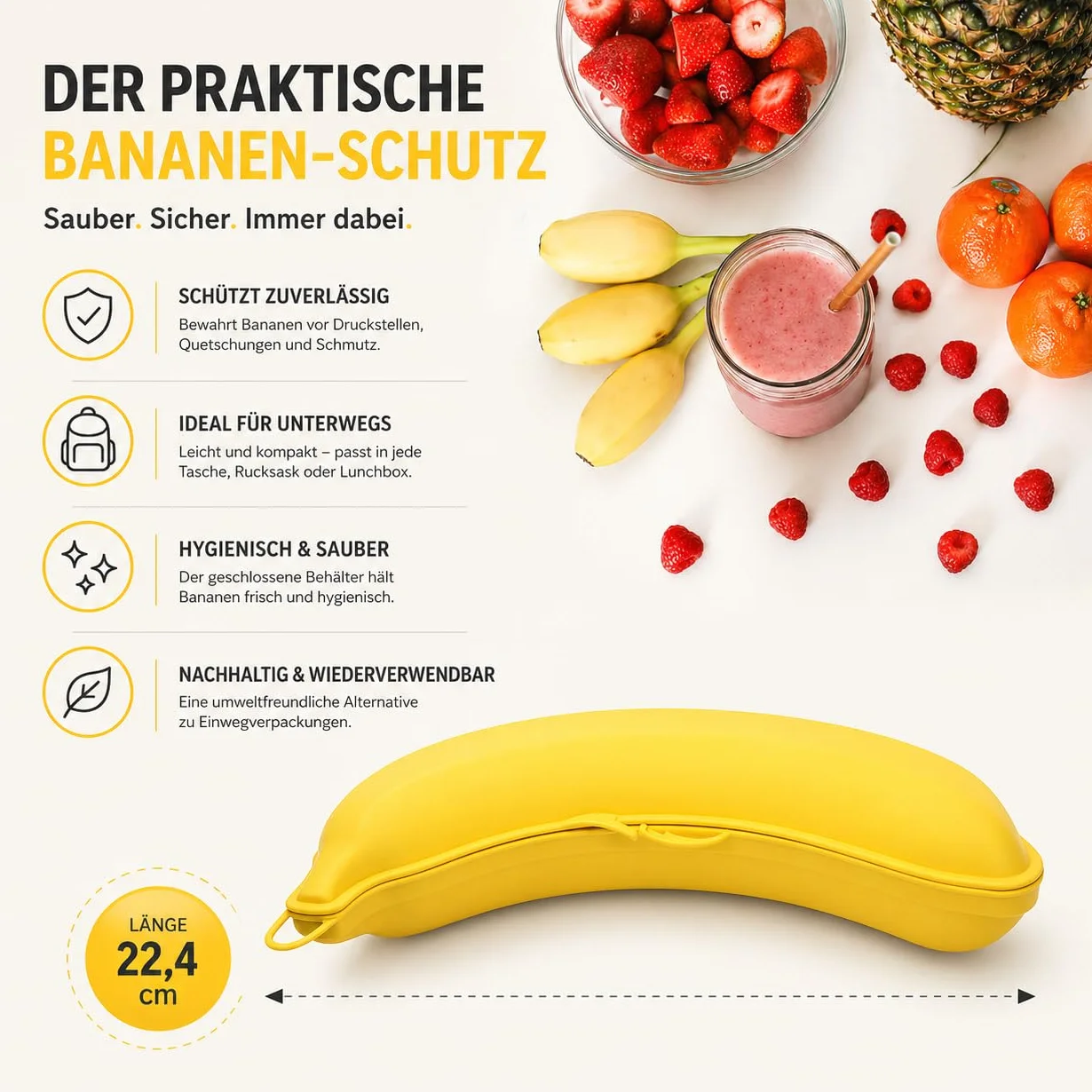 Osłona bananów, wielokrotnego użytku, outdoorowa torba podróżna, ochrona banana, gadżety kuchenne... pojemnik do przechowywania bez BPA, pudełko do przechowywania na piknik, kemping, zachowaj