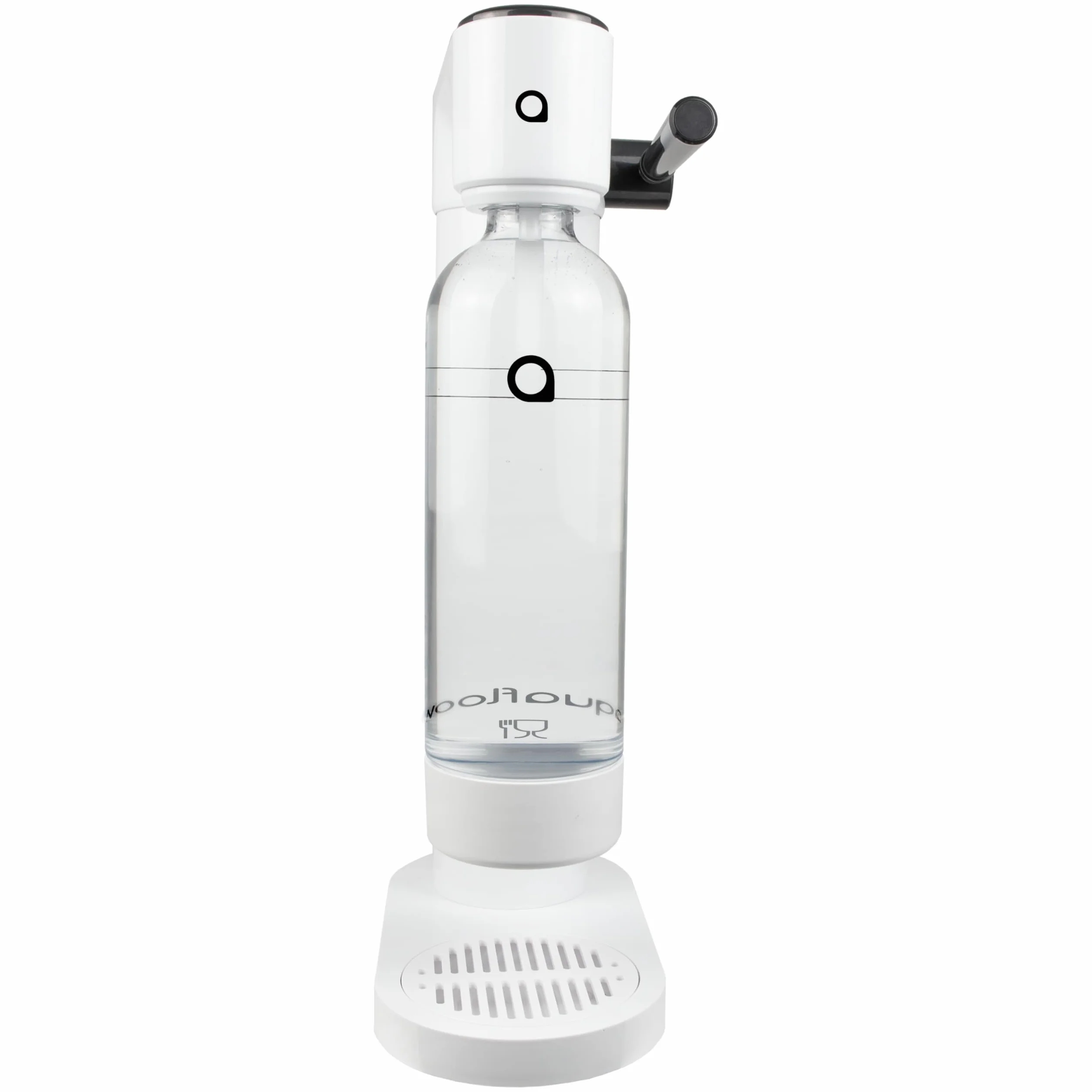 Aquafloow Saturator do Wody Gazowanej z 2 Butelkami 0,8L i Nabojem CO₂ 60L | Domowa Maszyna do Gazowania Wody bez Prądu | Carbonator z Butelkami Wielokrotnego Użytku – Biały