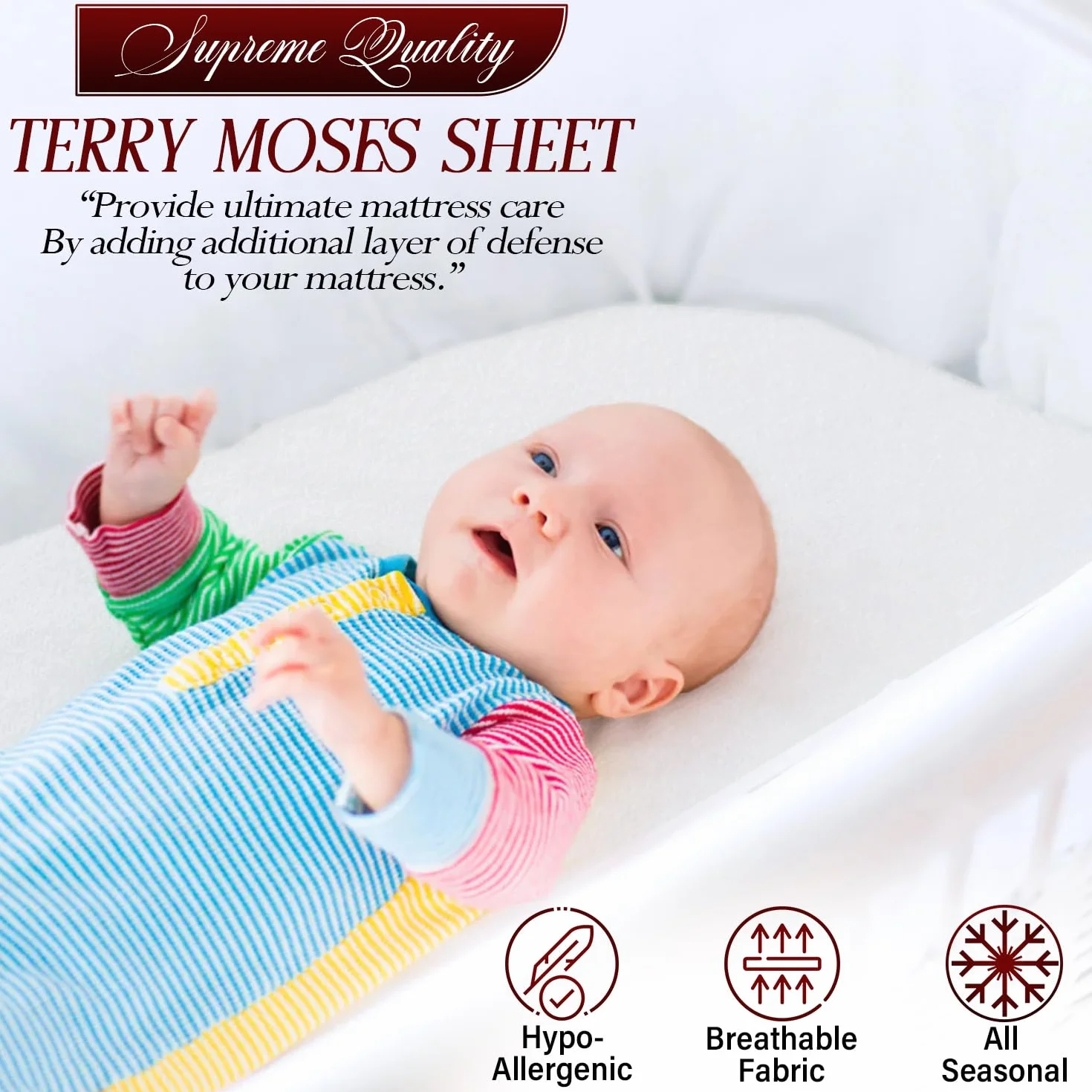 Linens World 100% bawełna, wodoodporny ochraniacz na materac do kosza Mojżesza - niealergiczny i oddychający - ochraniacz na materac na kosz Mojżesza bez głośnego kosza mojżesza wodoodporny ochraniacz na materac (35 x 75 cm)
