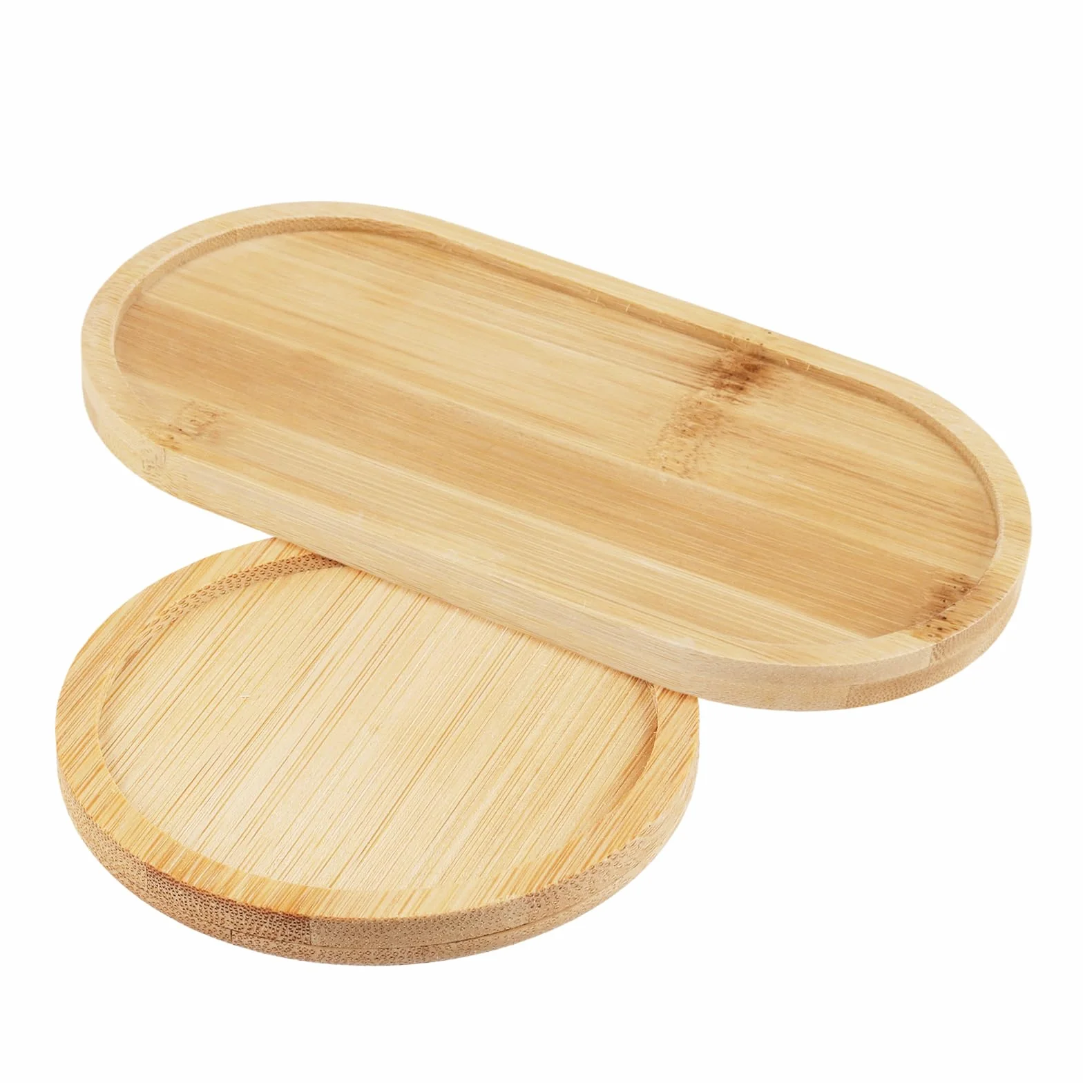 Zestaw 20 dekoracyjnych drewnianych podstawek, 10 cm, okrągłe i bambusowe, owalne, 17,5 x 8,8 cm, małe drewniane podstawki na szklanki, napoje, kubki, talerze pod świece