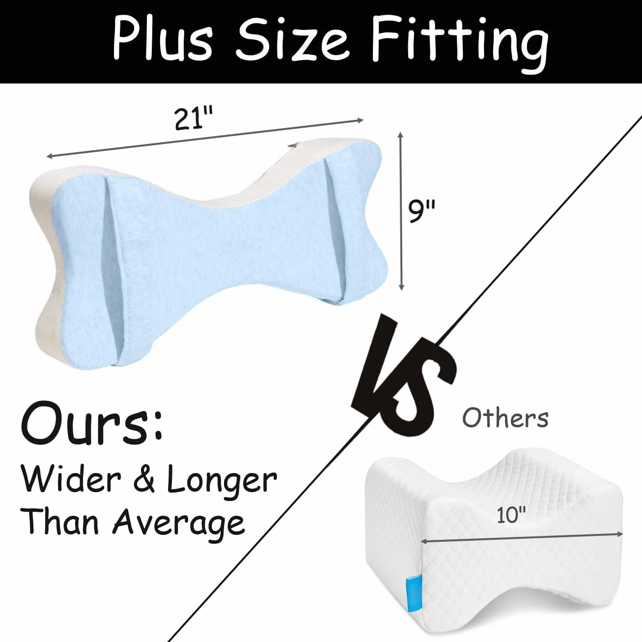Ortopedyczna poduszka pod kolana z pianki pamięciowej 53 cm plus size