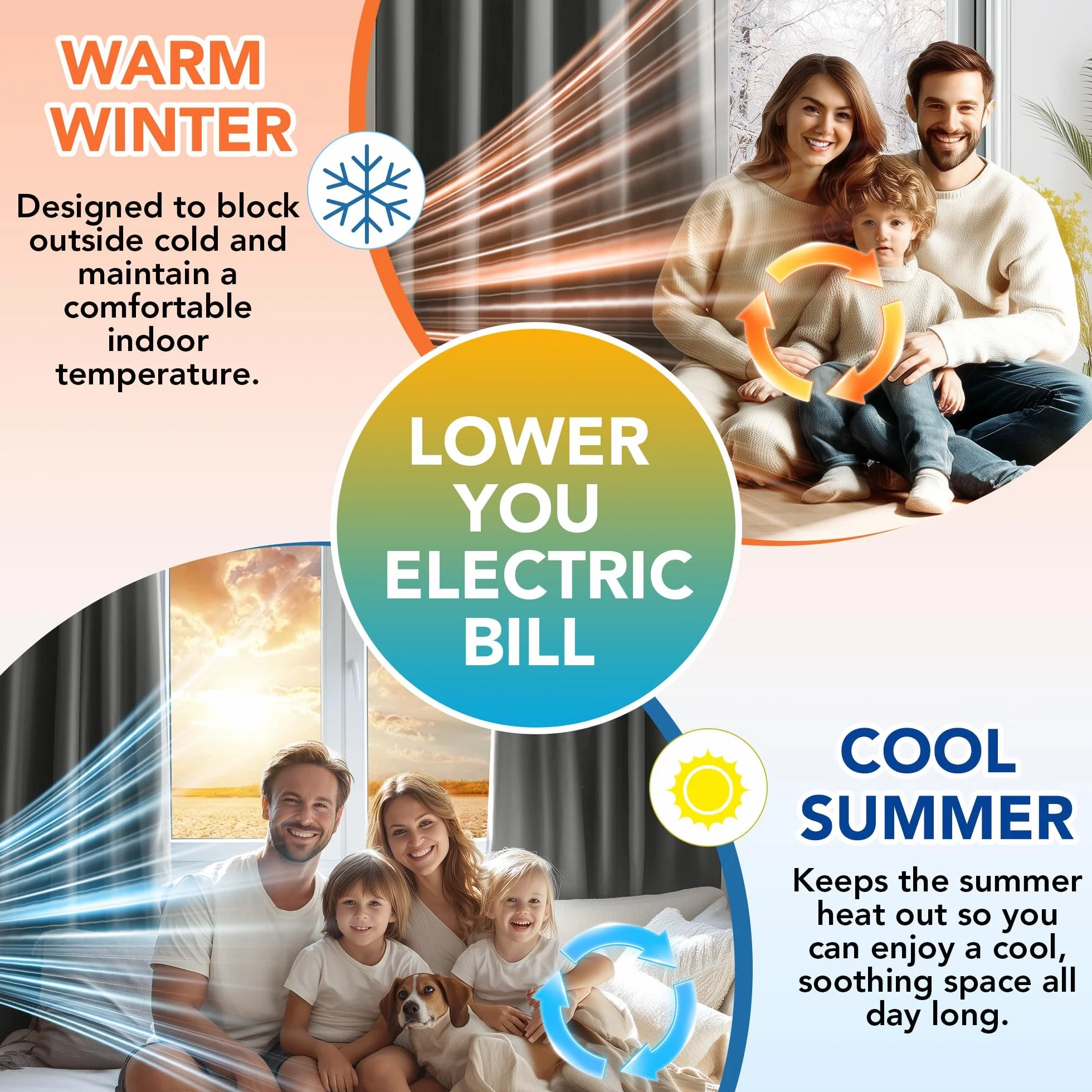 Deconovo Dwuwarstwowa zasłona zaciemniająca z taśmą termiczną, ciężka izolacja wiatroszczelna, na zimno i ciepło, do okien i drzwi, 300 x 245 cm, jasnoszary, 1 sztuka - Oeko-Tex Standard 100