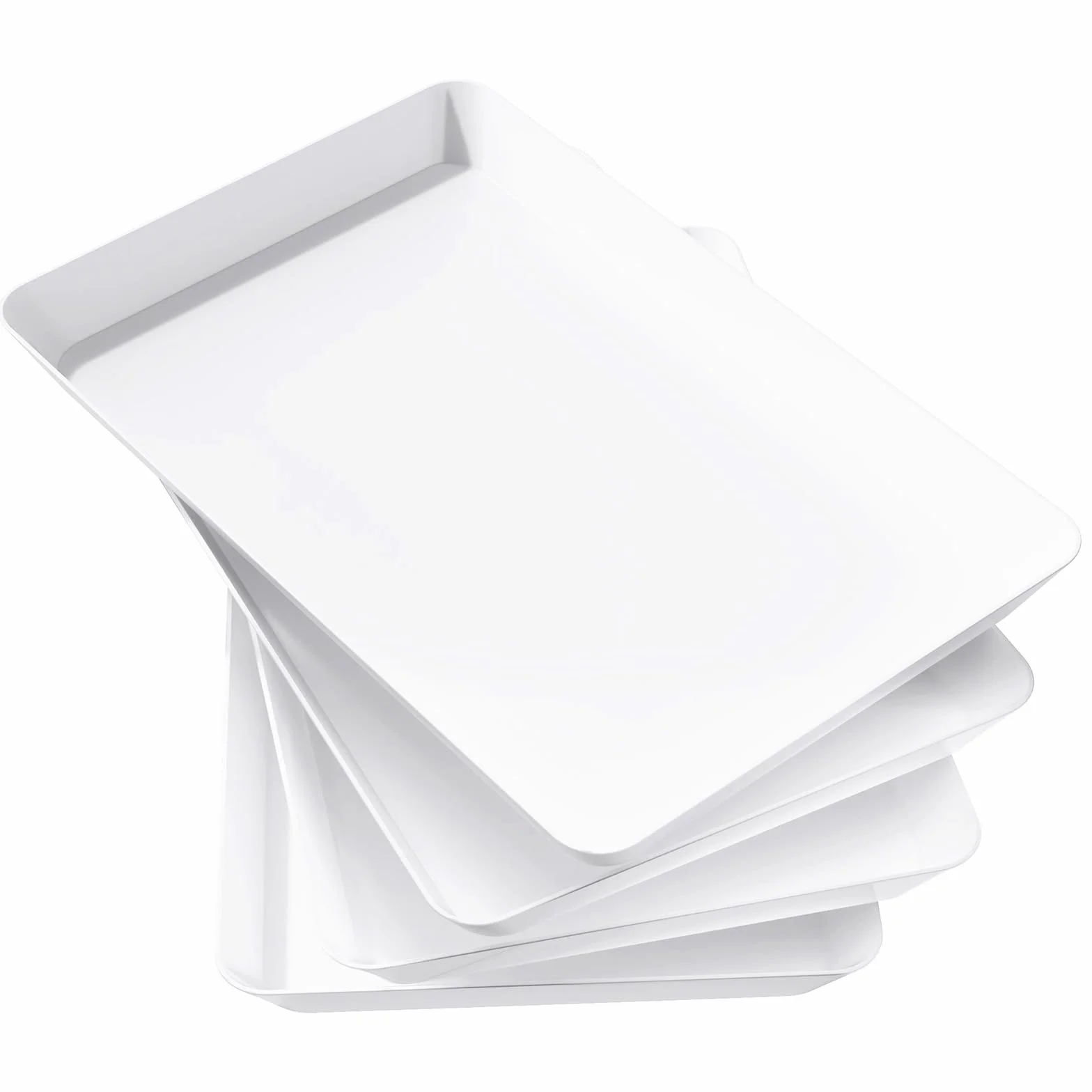 Lifewit Plastikowa taca do serwowania, półmiski do serwowania na imprezę, wolne od BPA wielokrotnego użytku tace na przekąski, żywność, ciasteczka, zestaw 4, 14,45" x 9,45"