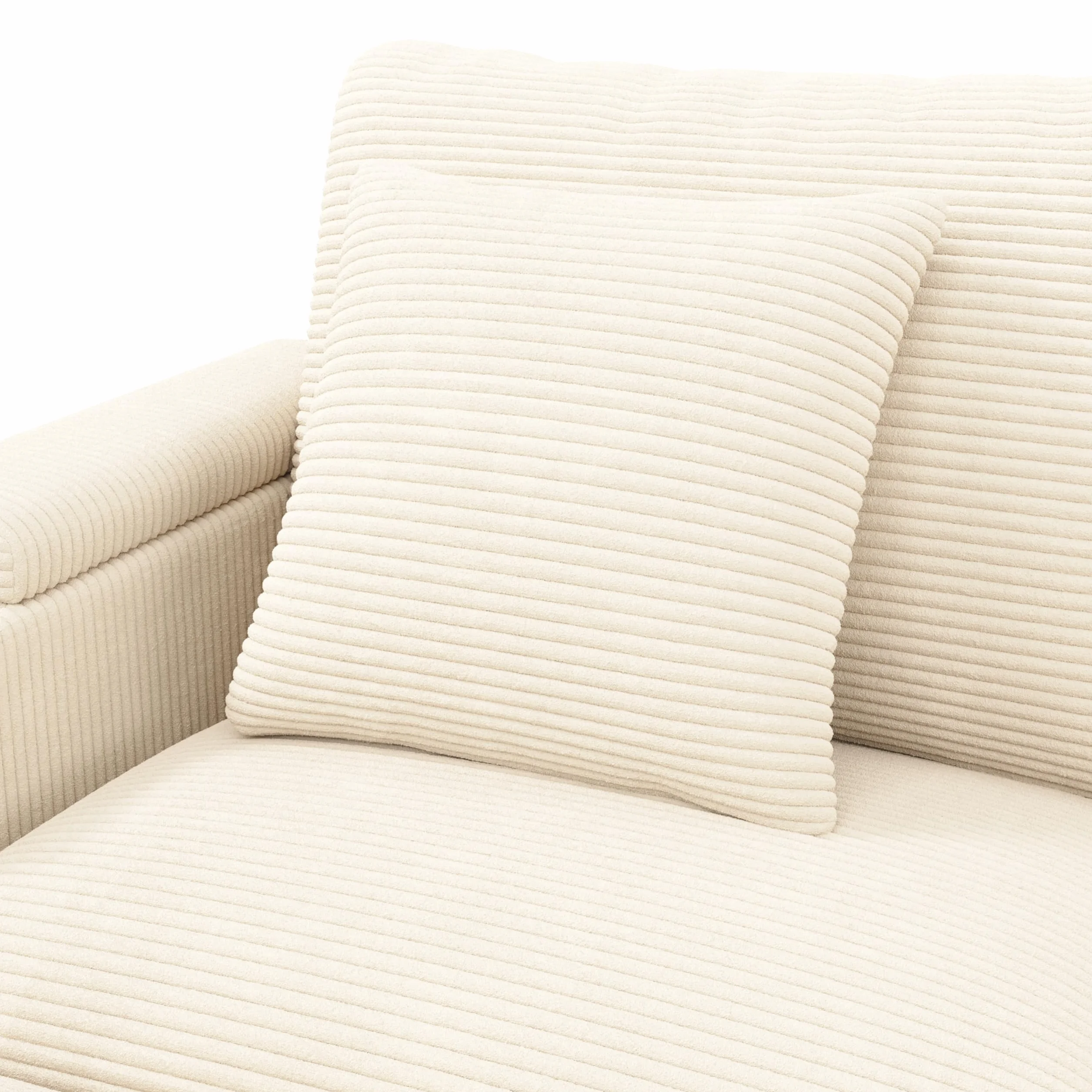 Zestaw wypoczynkowy w kształcie litery U z funkcją spania, modułowa sofa ze sztruksu, sofa narożna z uchwytem na telefon komórkowy, port ładowania USB, idealny do salonu, sypialni, beżowy