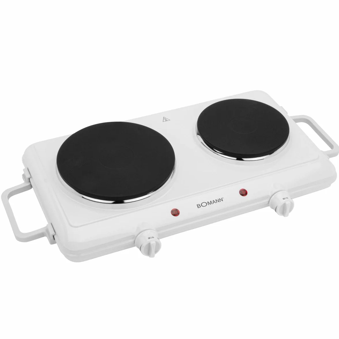 Bomann® Podwójna płyta grzewcza | Wydajna płyta grzewcza z bezstopniowo regulowanymi termostatami | 2 płyty grzewcze | uchwyty Cool-Touch | podwójna płyta grzewcza o mocy 1500 W/1000 W | DKP 5028 CB