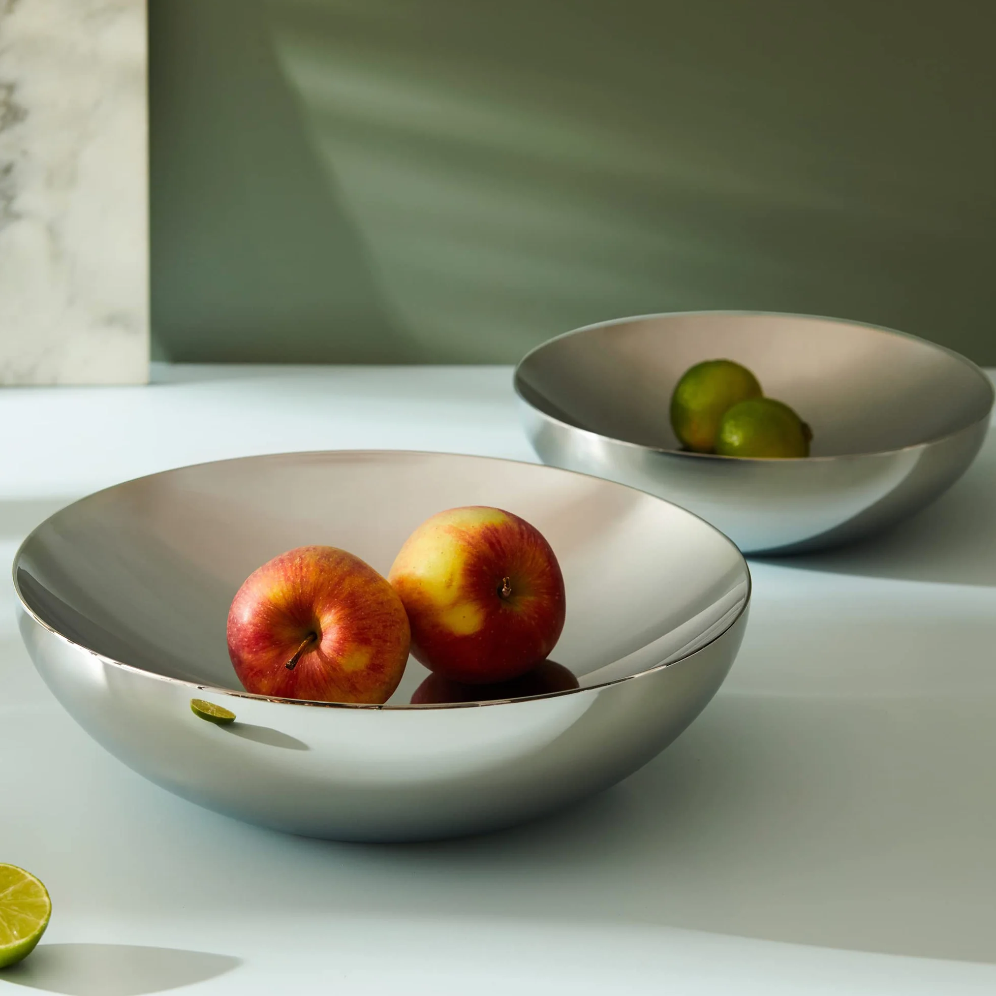 Alessi Podwójna miska (DUL02/32), srebrna, 32 cm