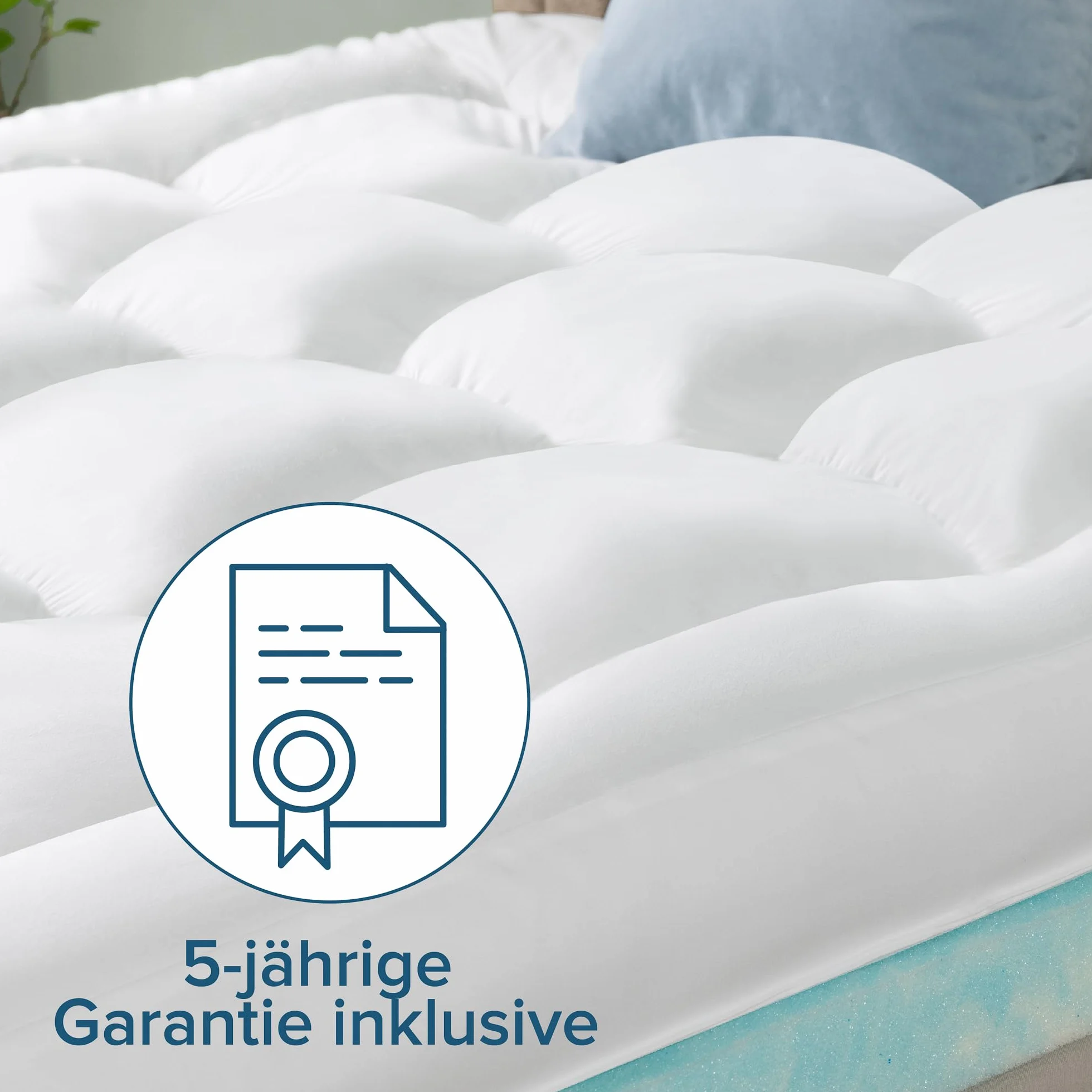 Zinus Materac wierzchni z pianki Visco, 140 x 200 cm, grubość 10 cm, wzornictwo Open-Cell, certyfikat Oeko-Tex, oddychająca i ortopedyczna, ergonomiczny komfort, średnio twardy, biały