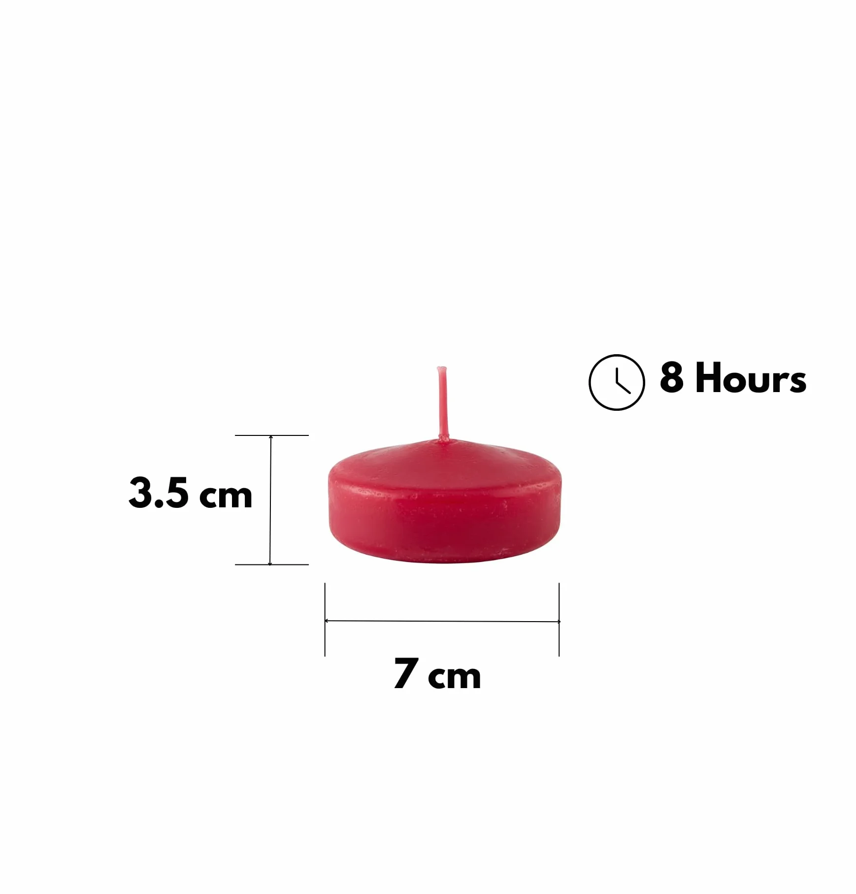 Duże świece pływające Ø 7 cm 12 szt. Indian Red