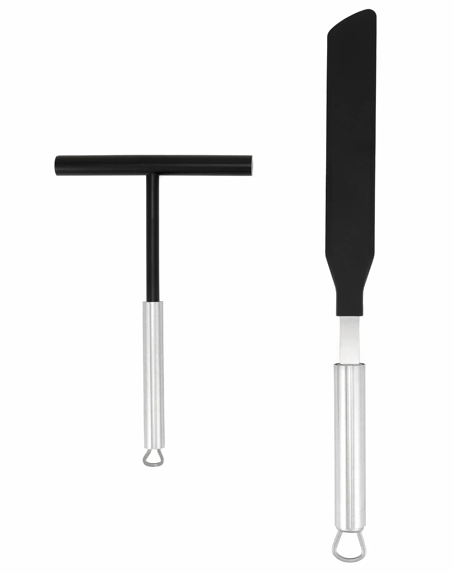 QWORK® Dystrybutor i łopatka do naleśników 304 ze stali nierdzewnej, narzędzia do pieczenia naleśników